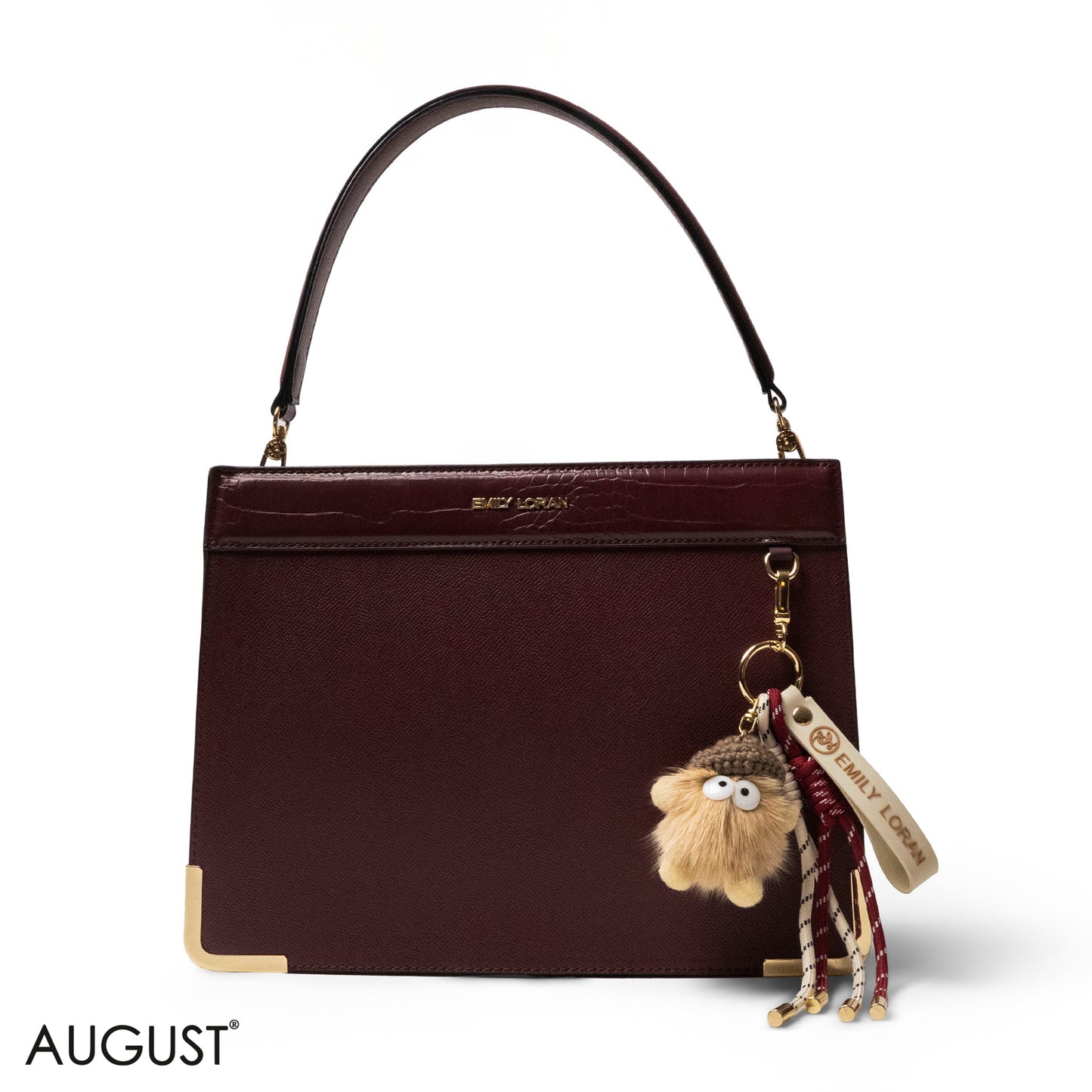 MATTE SMOOTH LEATHER HANDBAG WITH ACCESSORIES -LARGE