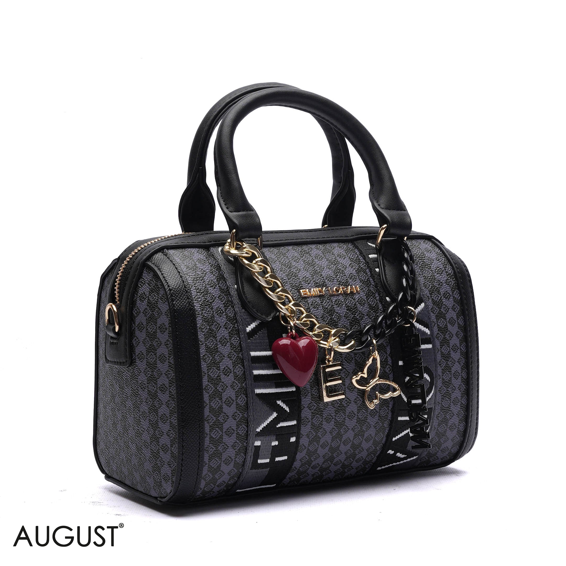 MONOGRAM BARREL BAG WITH CHARM CHAIN - SMALL