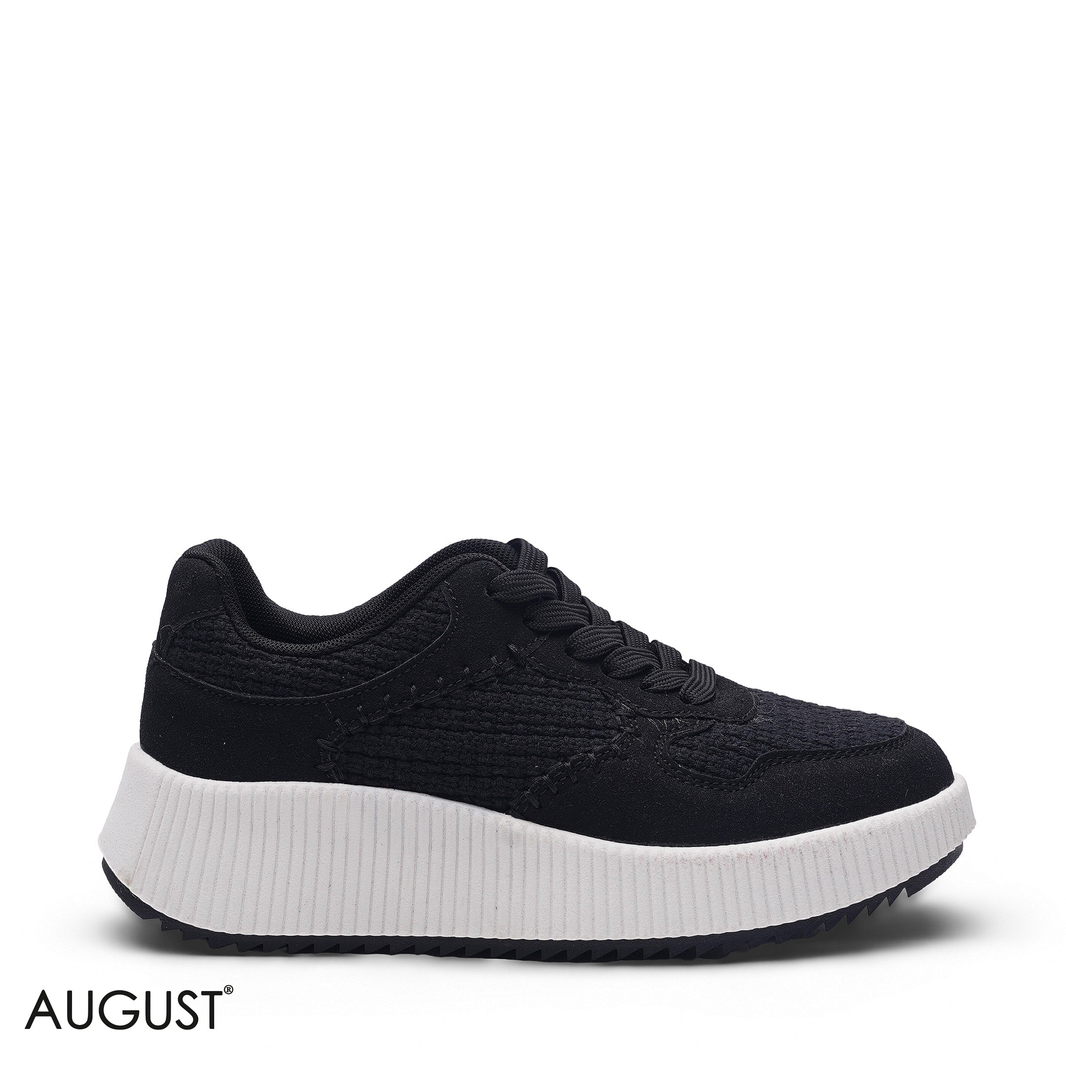 ELEGANT CLASSIC BLACK PLATFORM CHUNKY SNEAKER