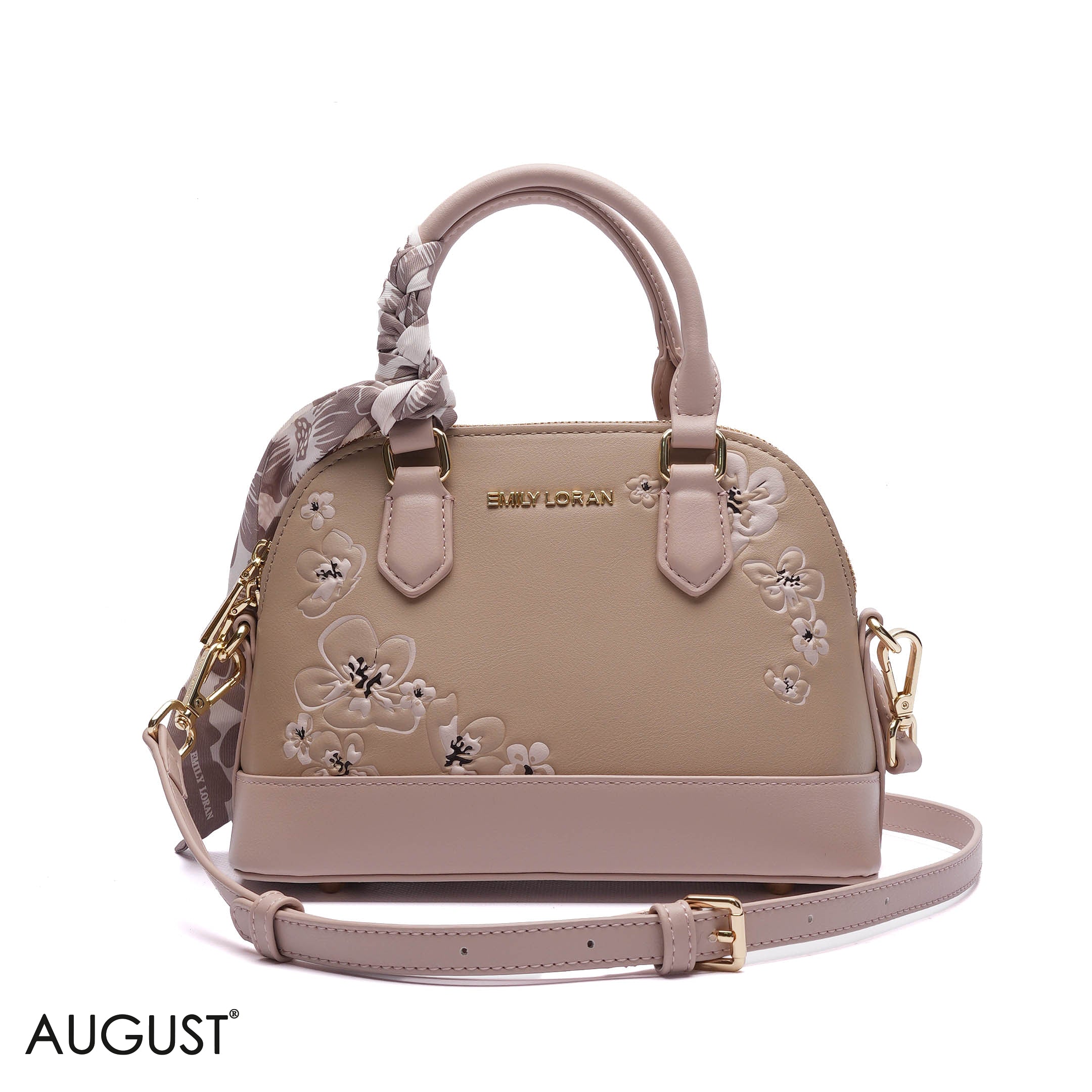 FLORAL DOME HANDBAG WITH SCARF