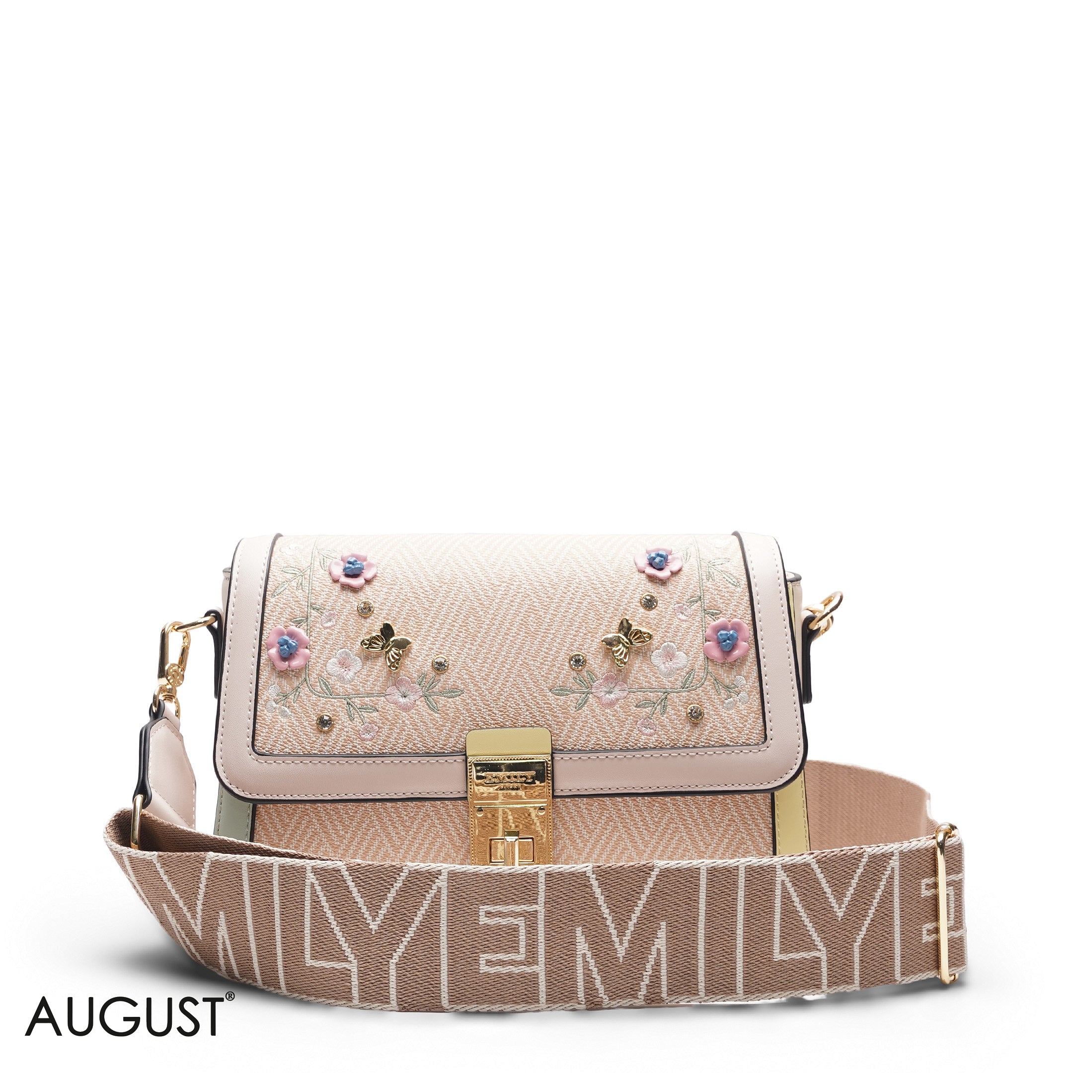 TEXTURED SCARF PEACH TOP HANDLE BAG - MED