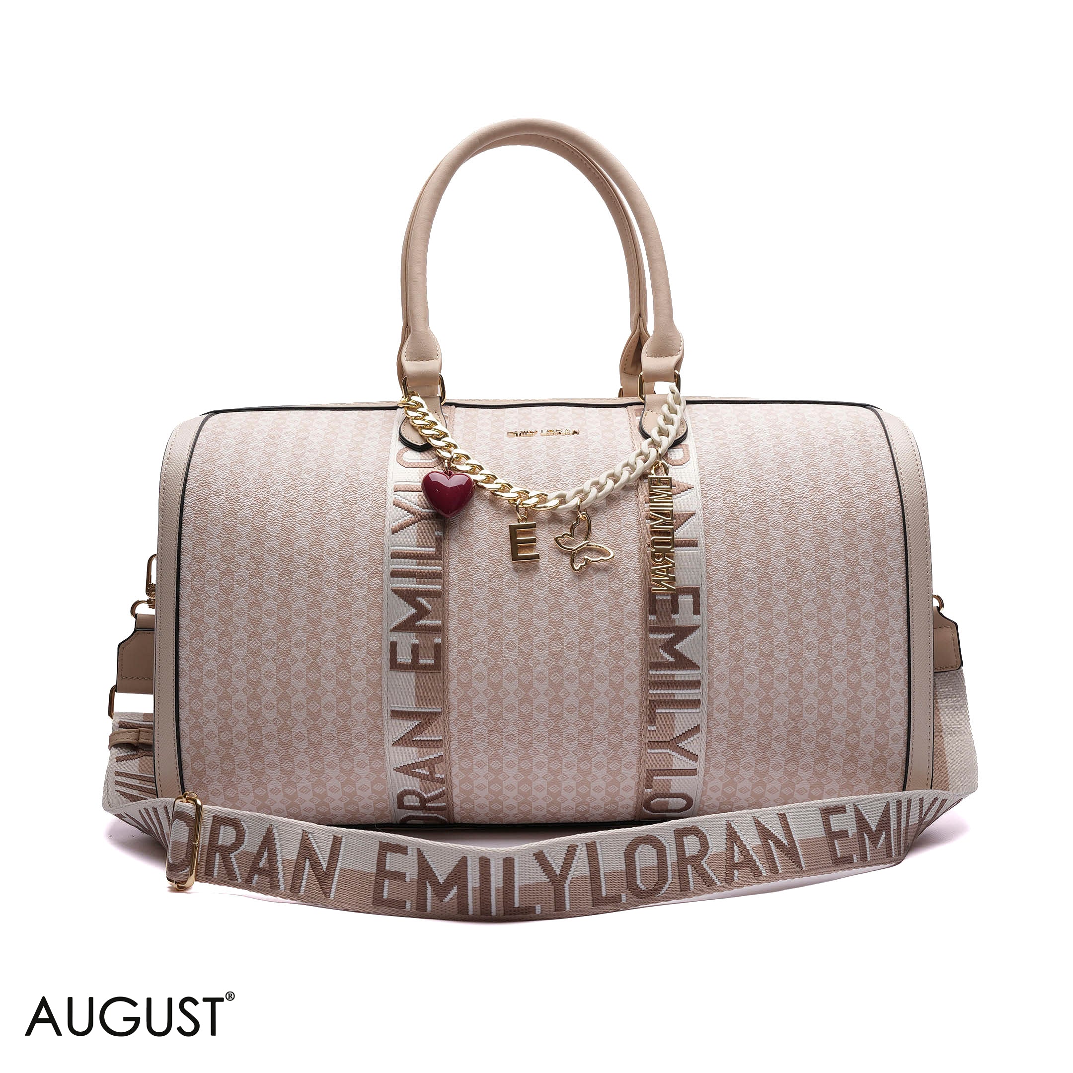 MONOGRAM BARREL BAG WITH CHARM CHAIN - LARGE