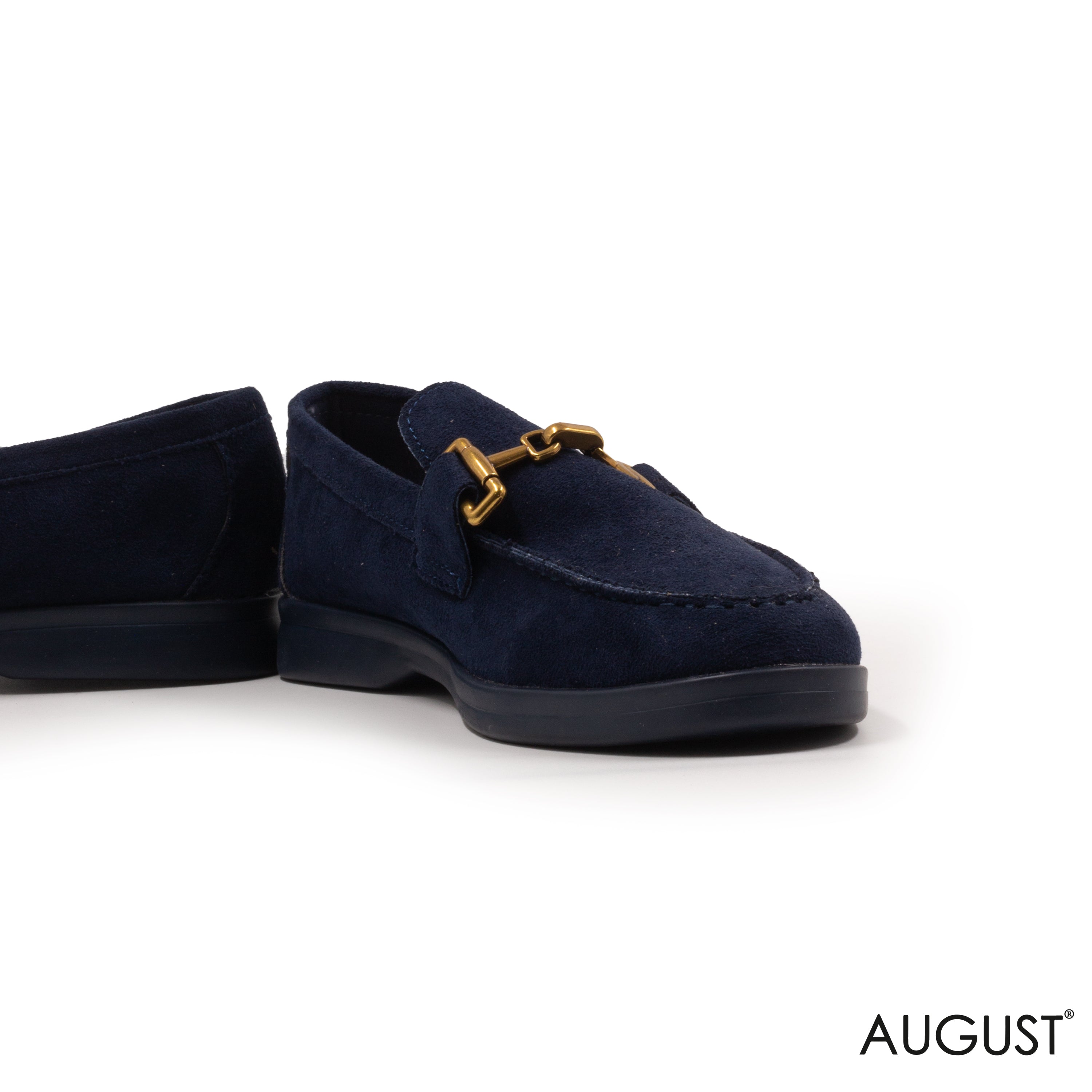 SPLIT CHAMOIS LOAFERS WITH BUCKLE