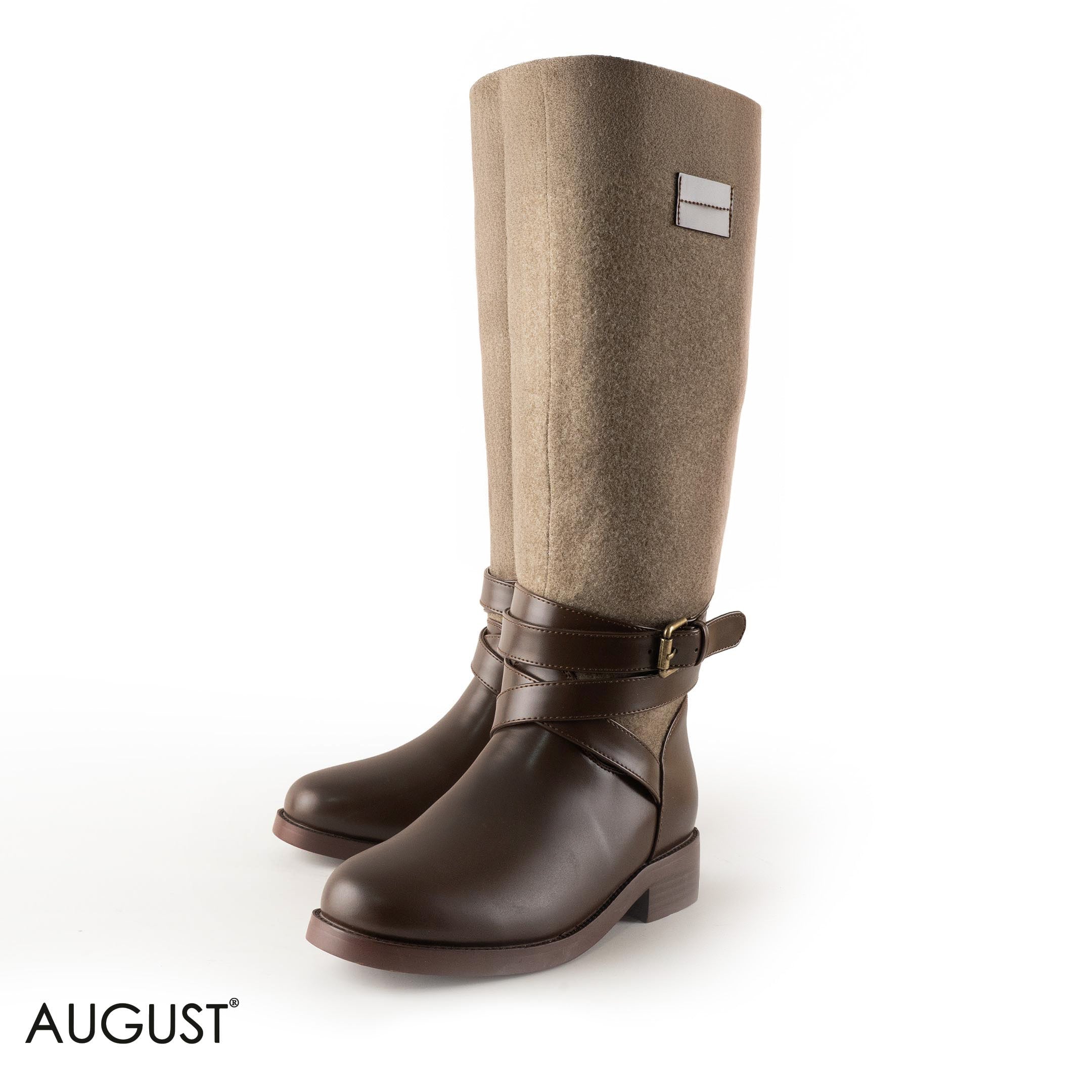 LEATHER LONG BOOT WITH TALL SHAFT IS A FABRIC