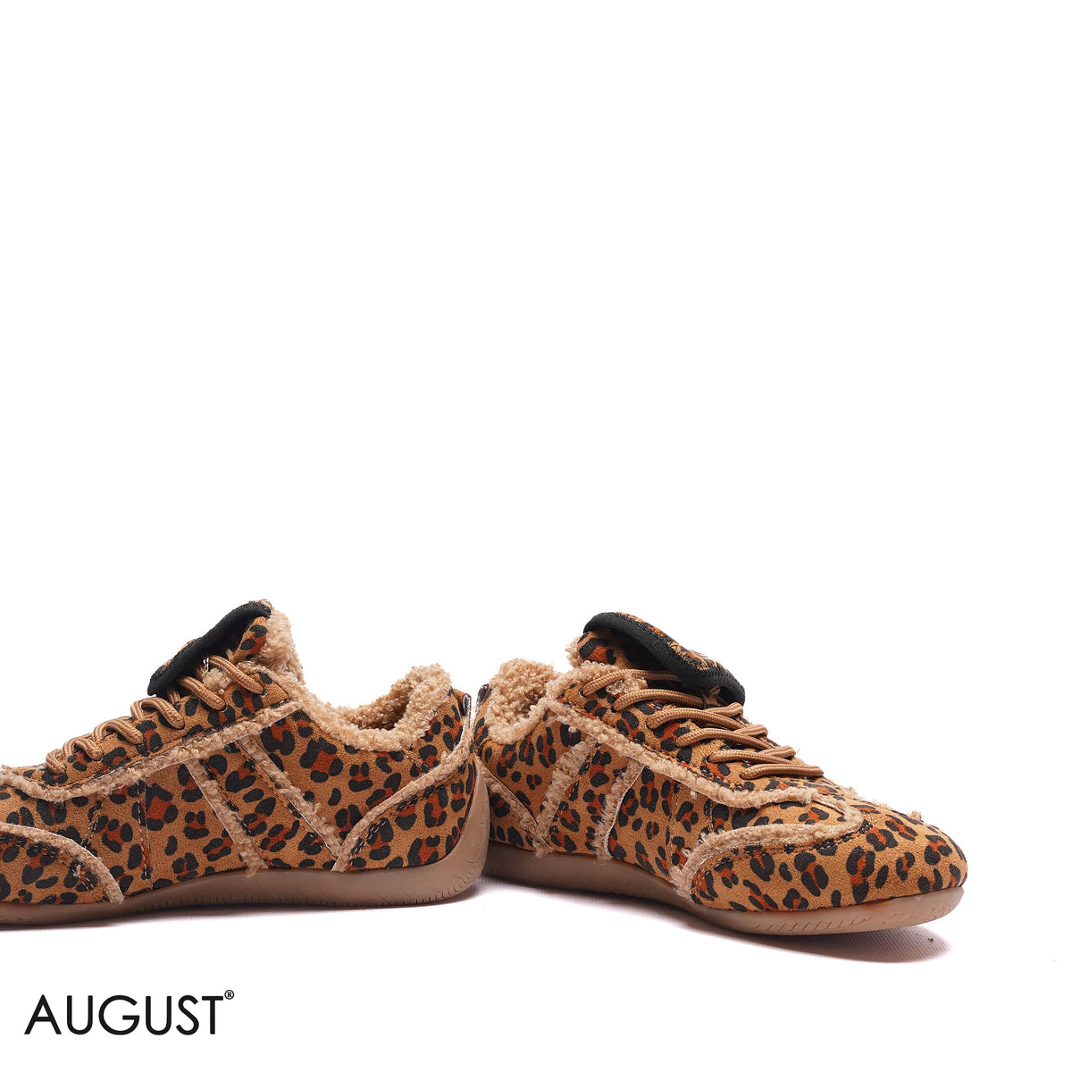FAUX FUR TRIMMED LEOPARD SNEAKERS