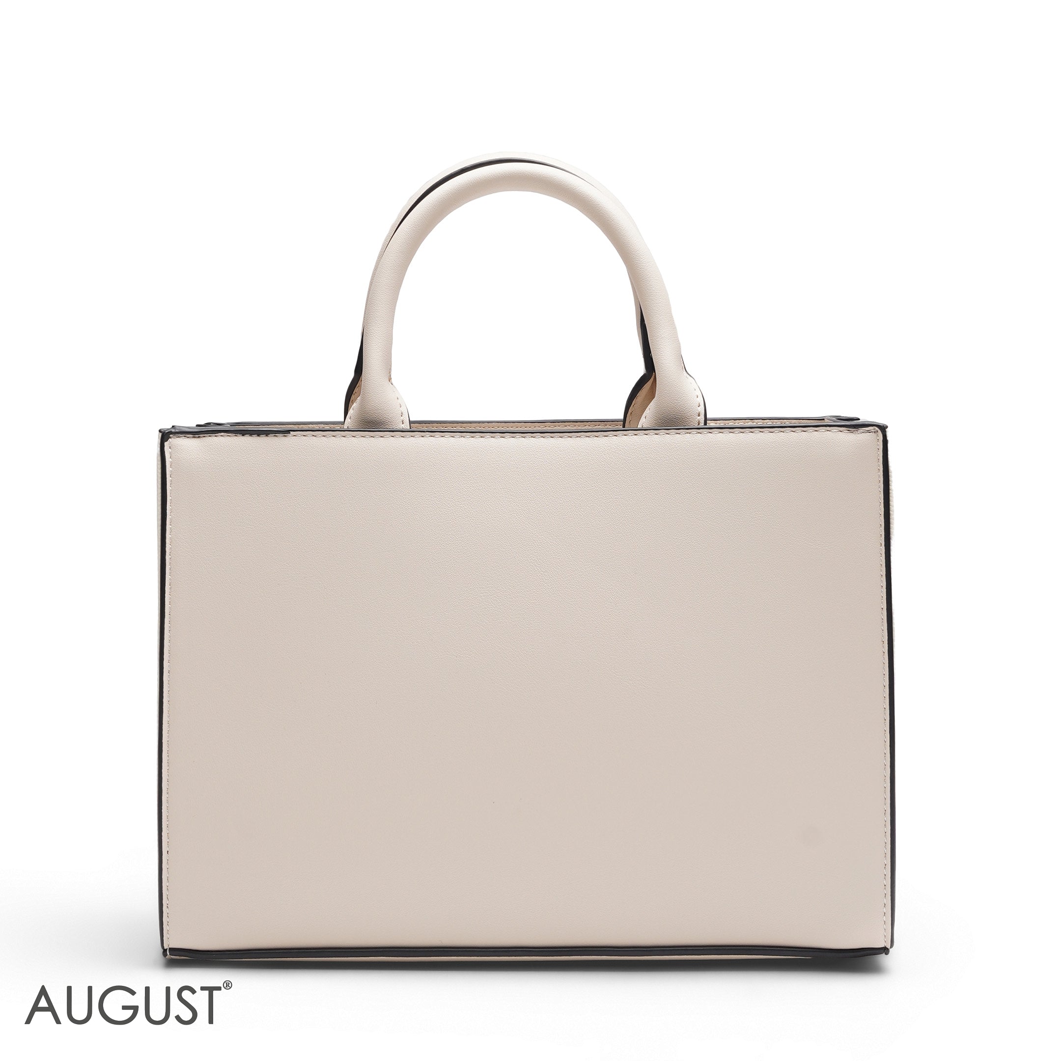 EMILY EMBOSSED LOGO TOTE BAG - CLASSIC BEIGE - MED