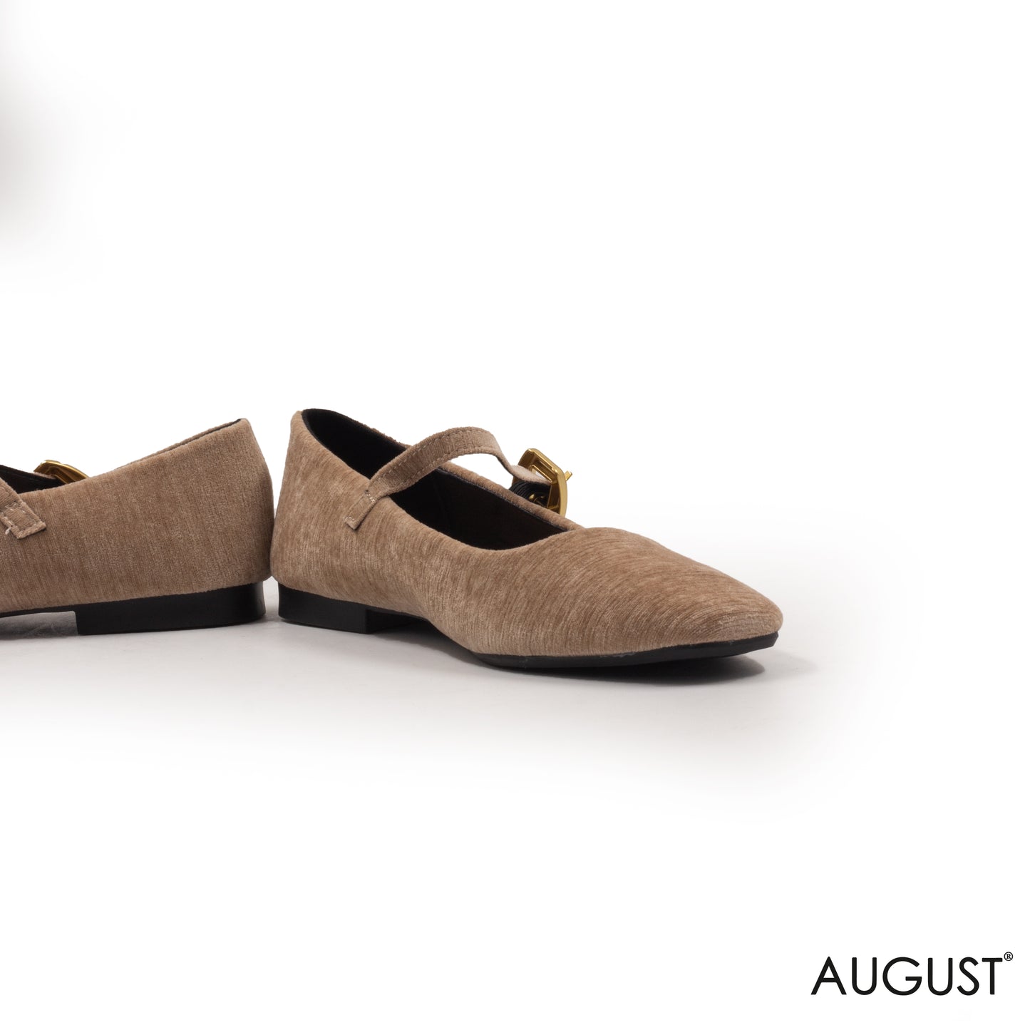 SUEDE BUCKLE BALLERINAS