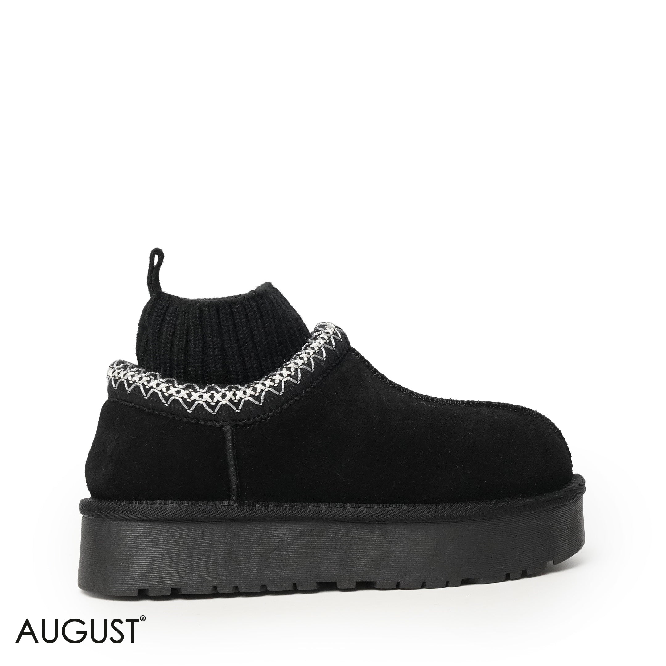 BLACK SUEDE LEATHER WITH SOCK ANKLE UGGS