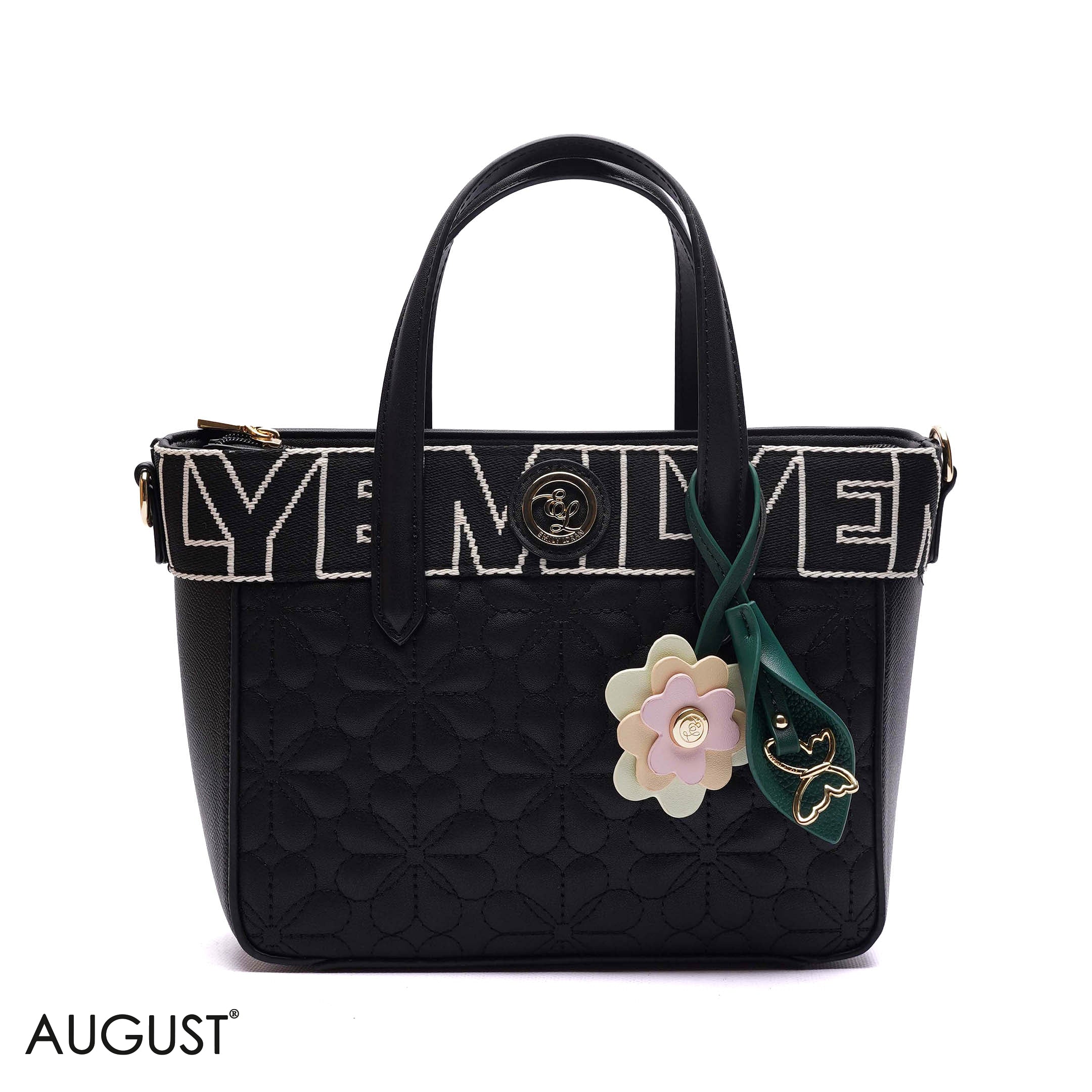 QUILTED FLORAL TOTE BAG
