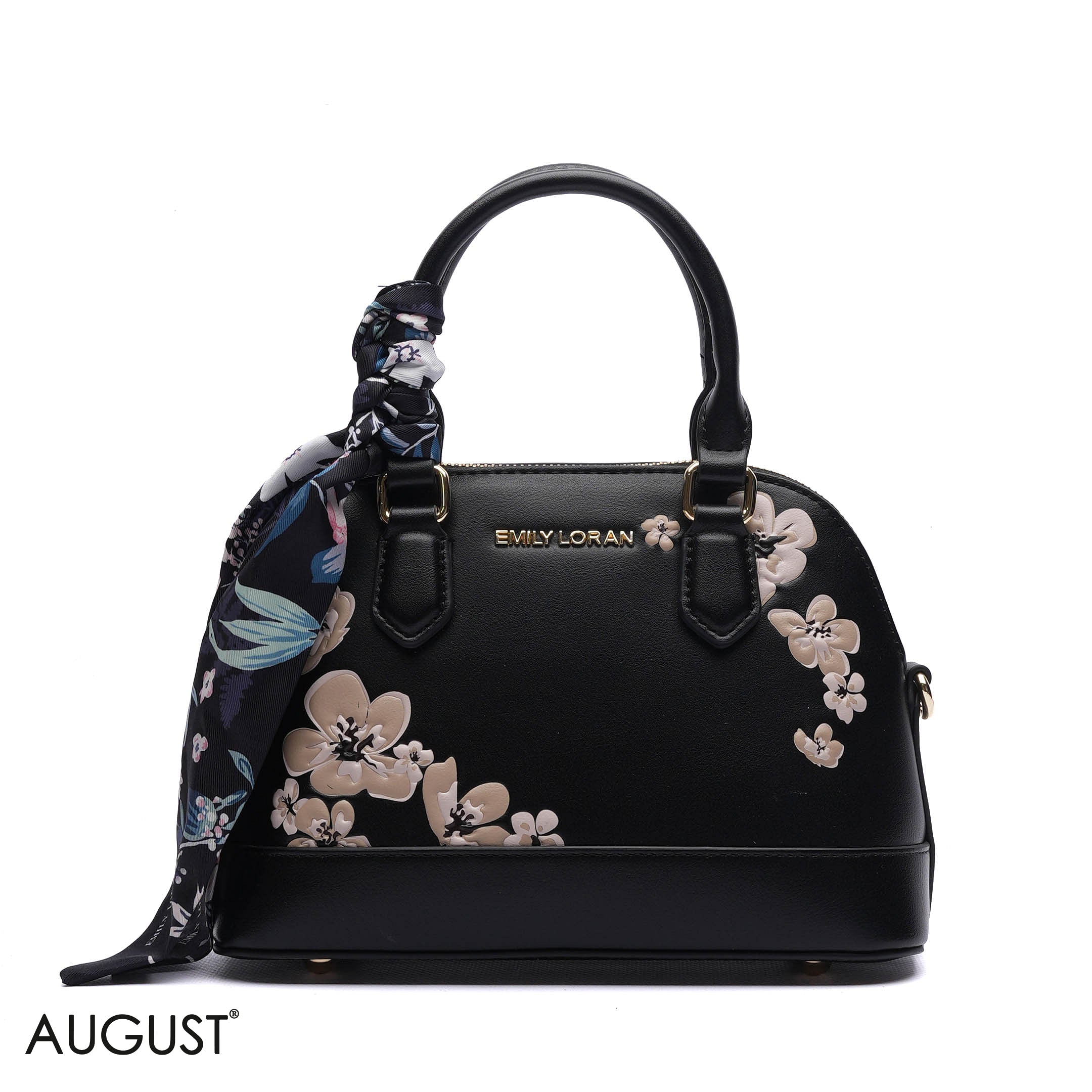 FLORAL DOME HANDBAG WITH SCARF