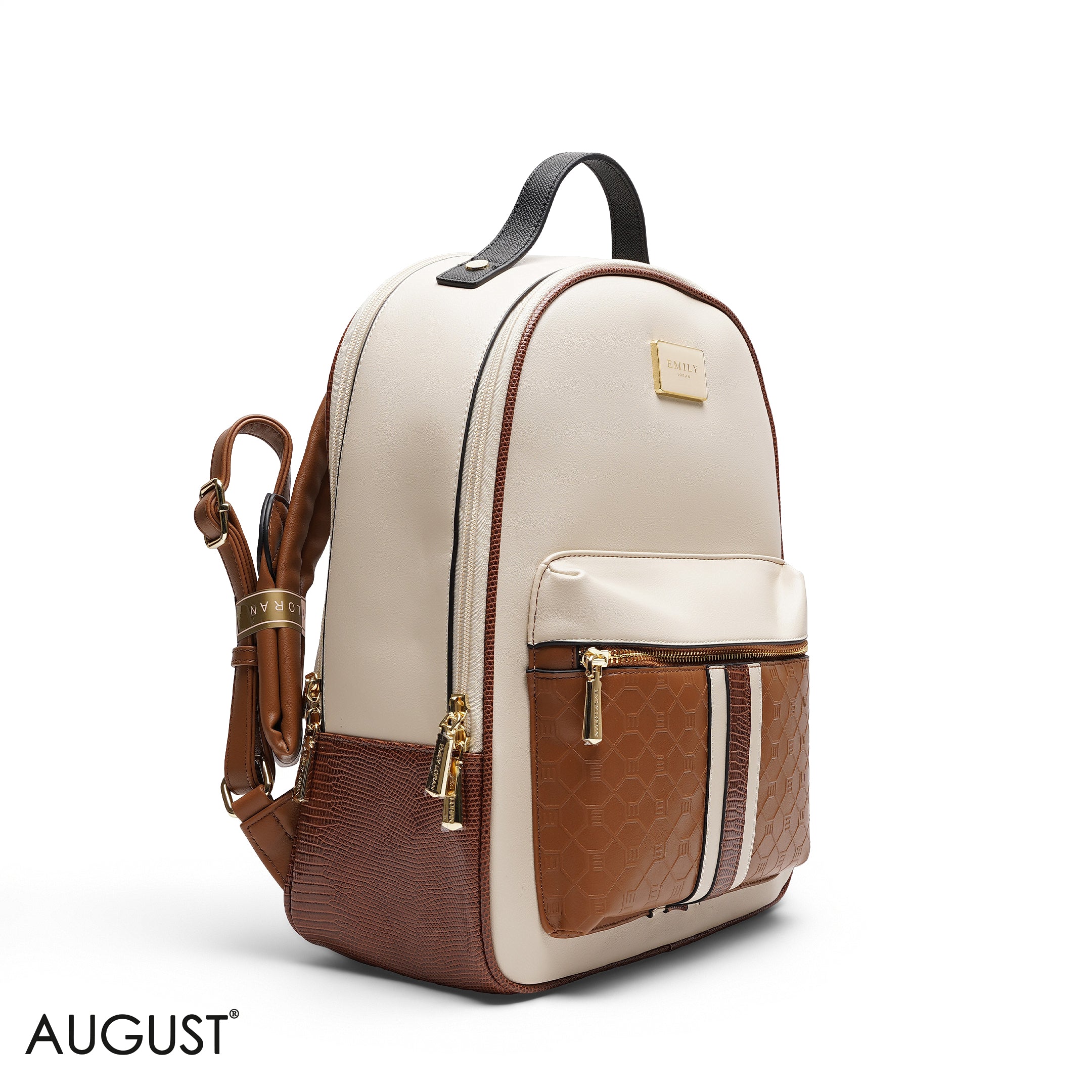 EMBOSSED PANELLED BACKPACK
