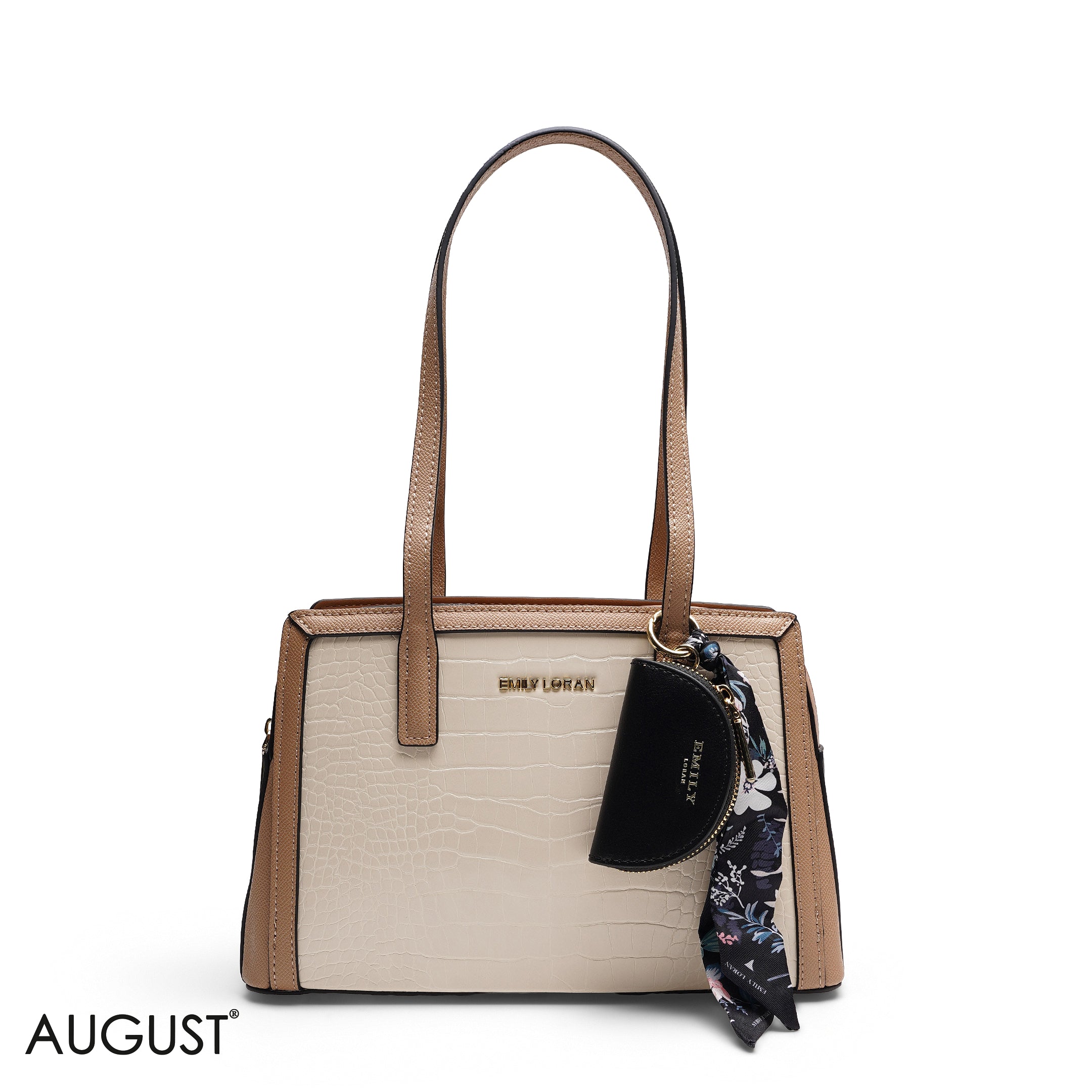 STRUCTURED TOTE BAG WITH COIN PURSE & SCARF