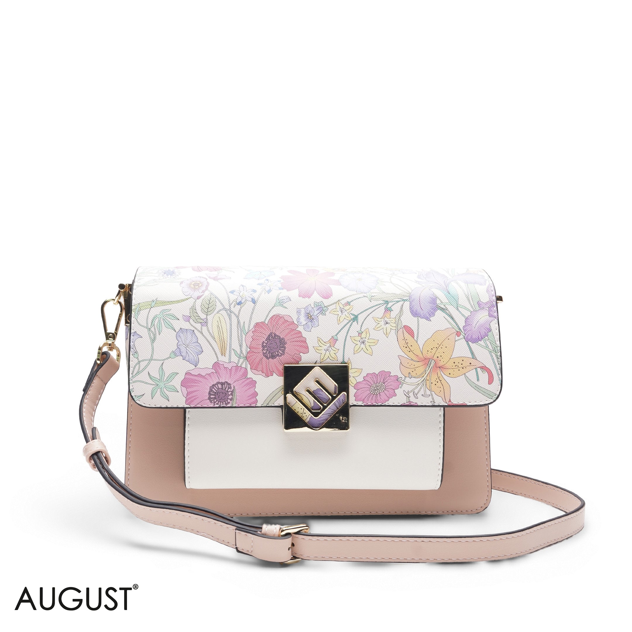 FLORAL MULTI COLOR BAG WITH HAND STRAP - MED
