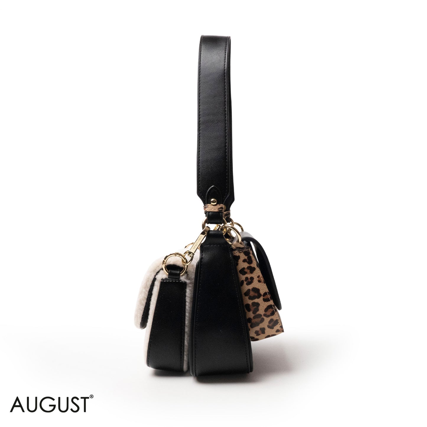 EMILY LORAN SHOULDERS BAG LEATHER AND FUR THREE-PIECES SET