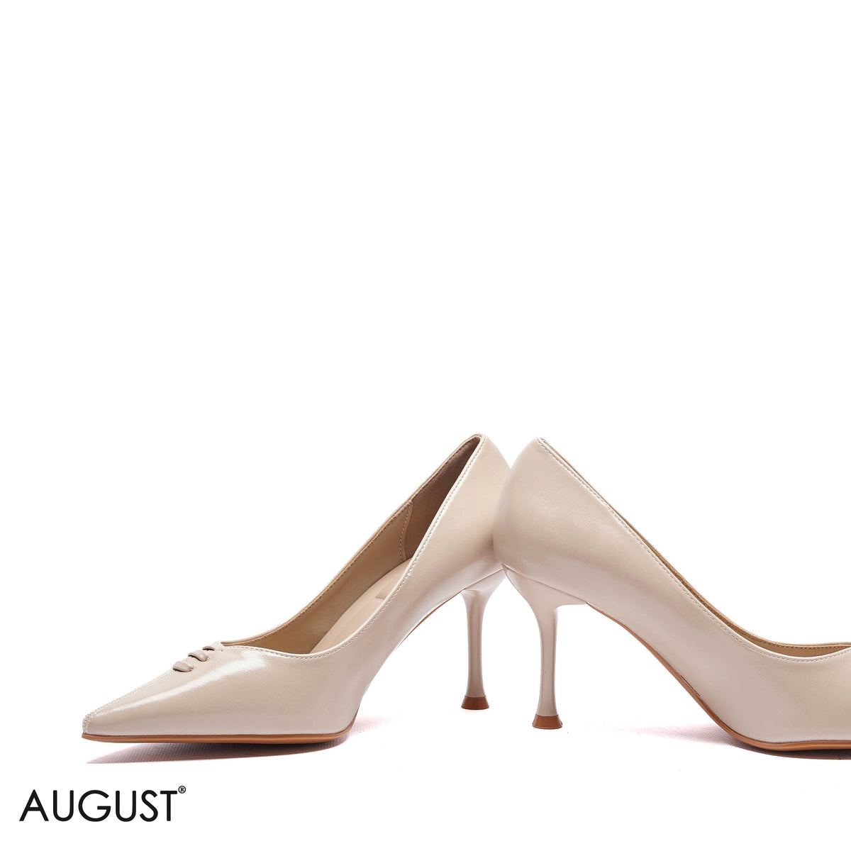 LACE-DETAIL POINTED HIGH PUMPS