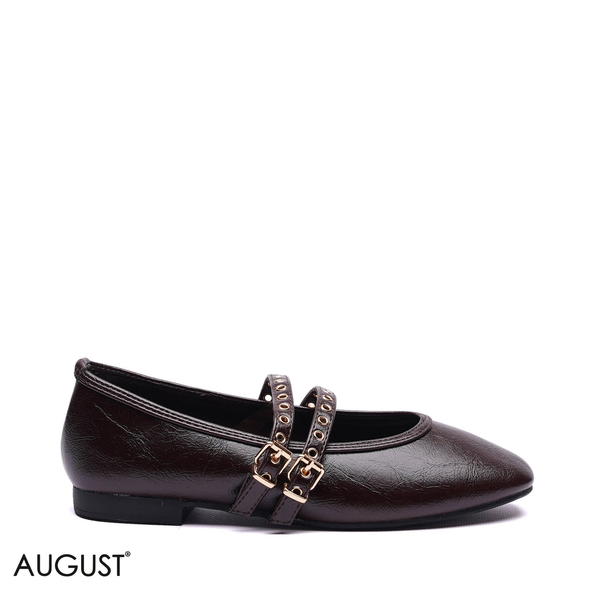 DOUBLE STRAP GROMMET BALLET FLATS