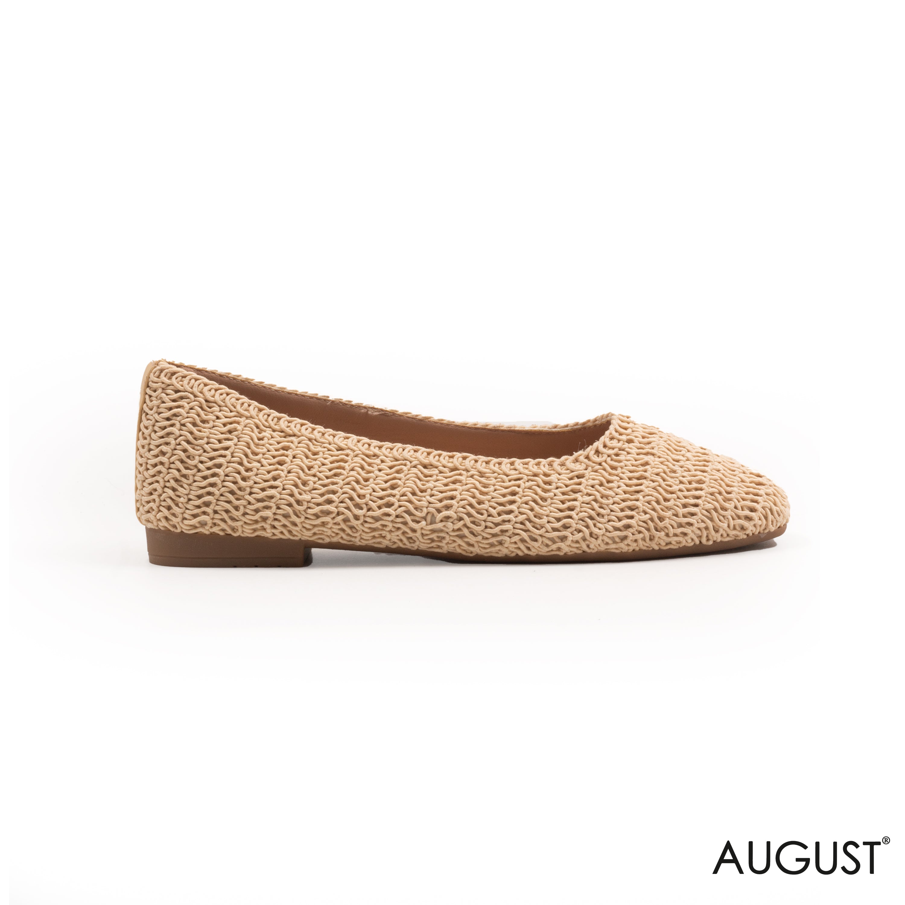 WOVEN BEIGE BALLET FLAT