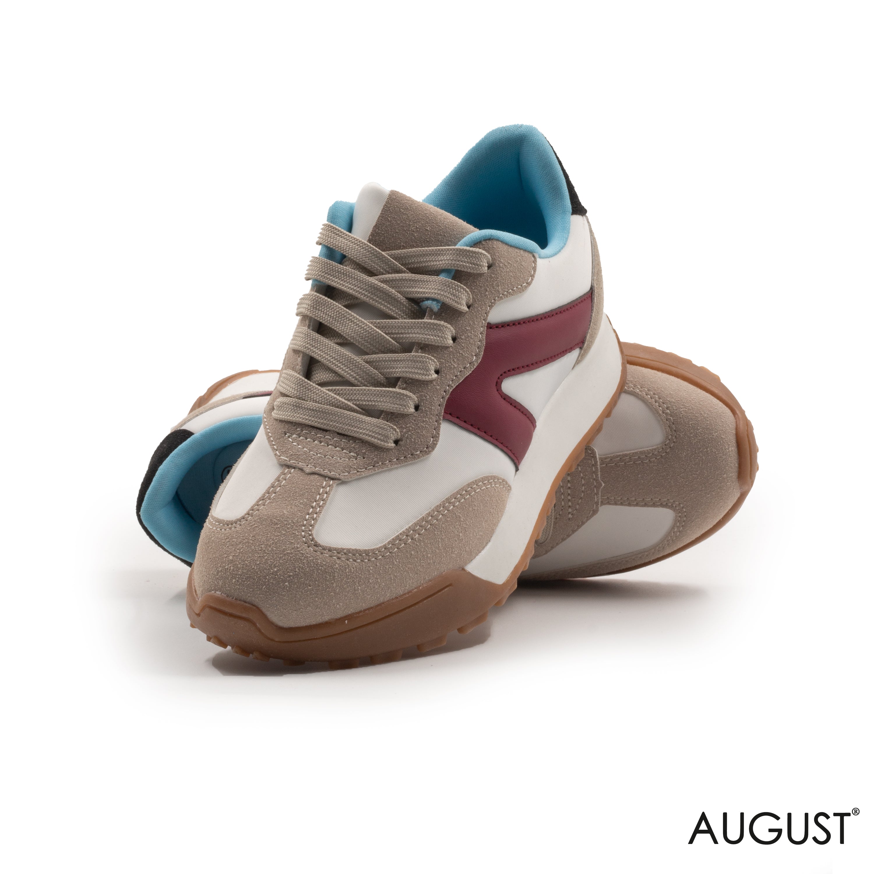 SNEAKERS NYLON-BLEND AND TRIMMED WITH LEATHER AND SUEDE RUBBER SOLE