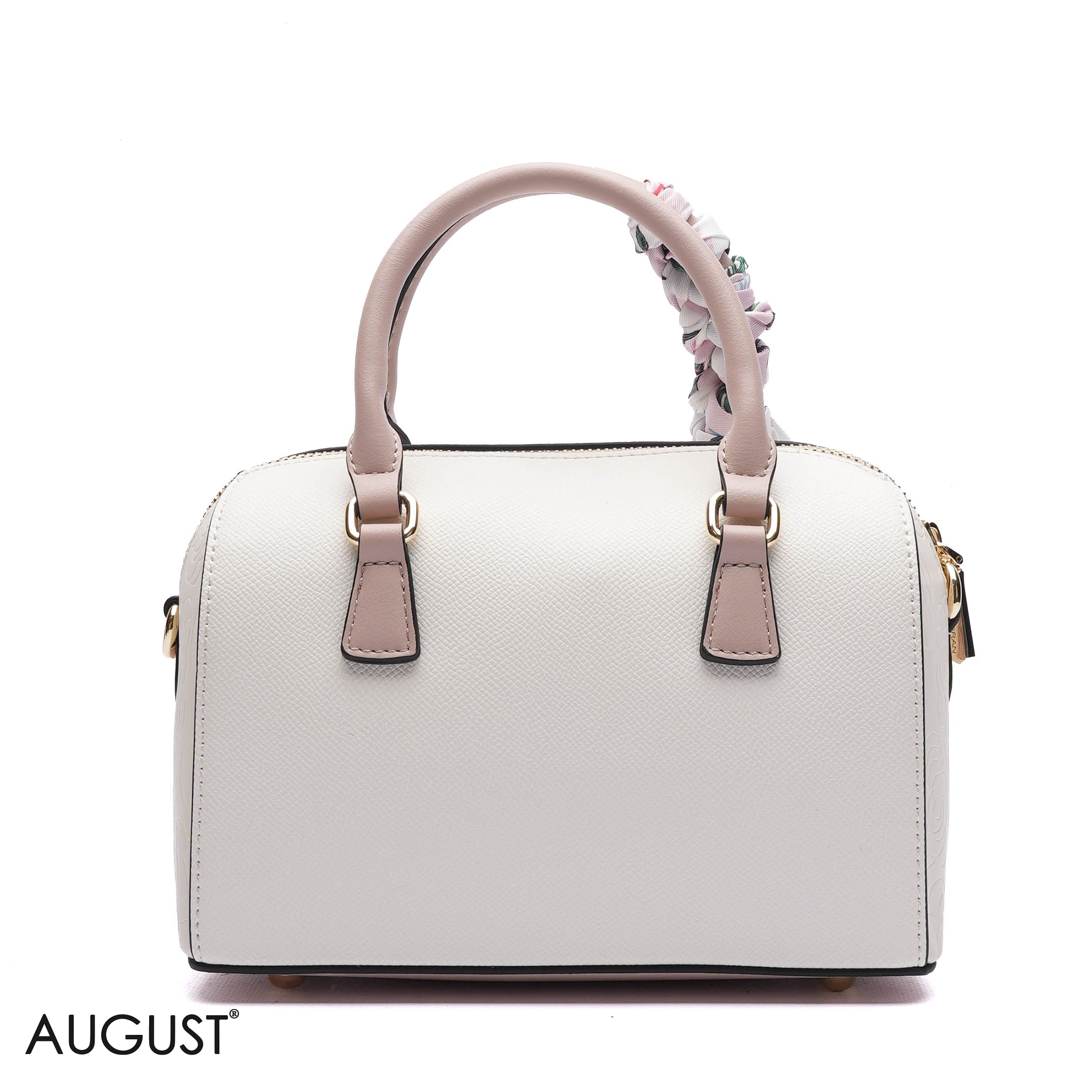 EMILY EMBOSSED LOGO BARREL BAG