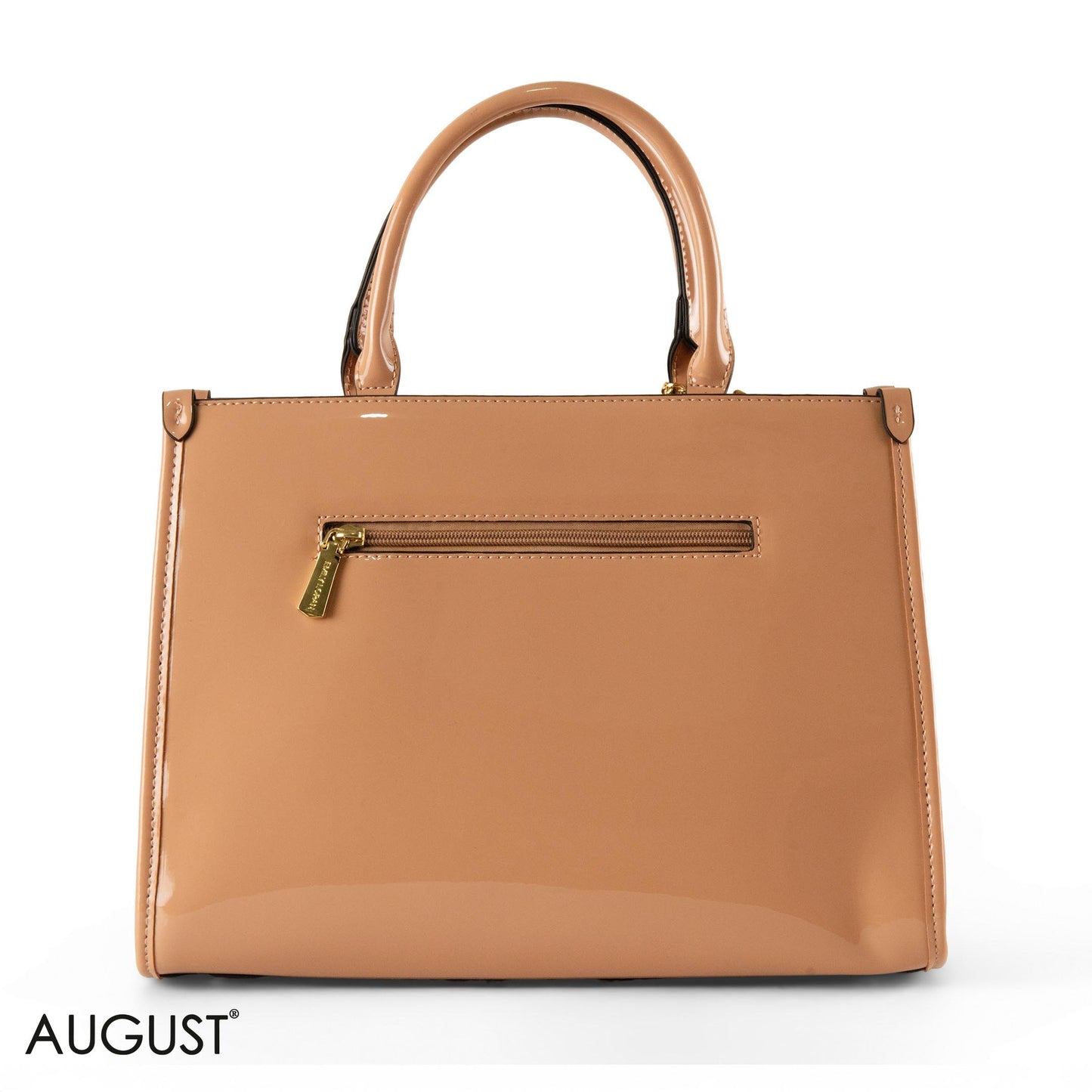 CLASSIC GLOSSY LEATHER PATTERNED HANDBAG - LARGE