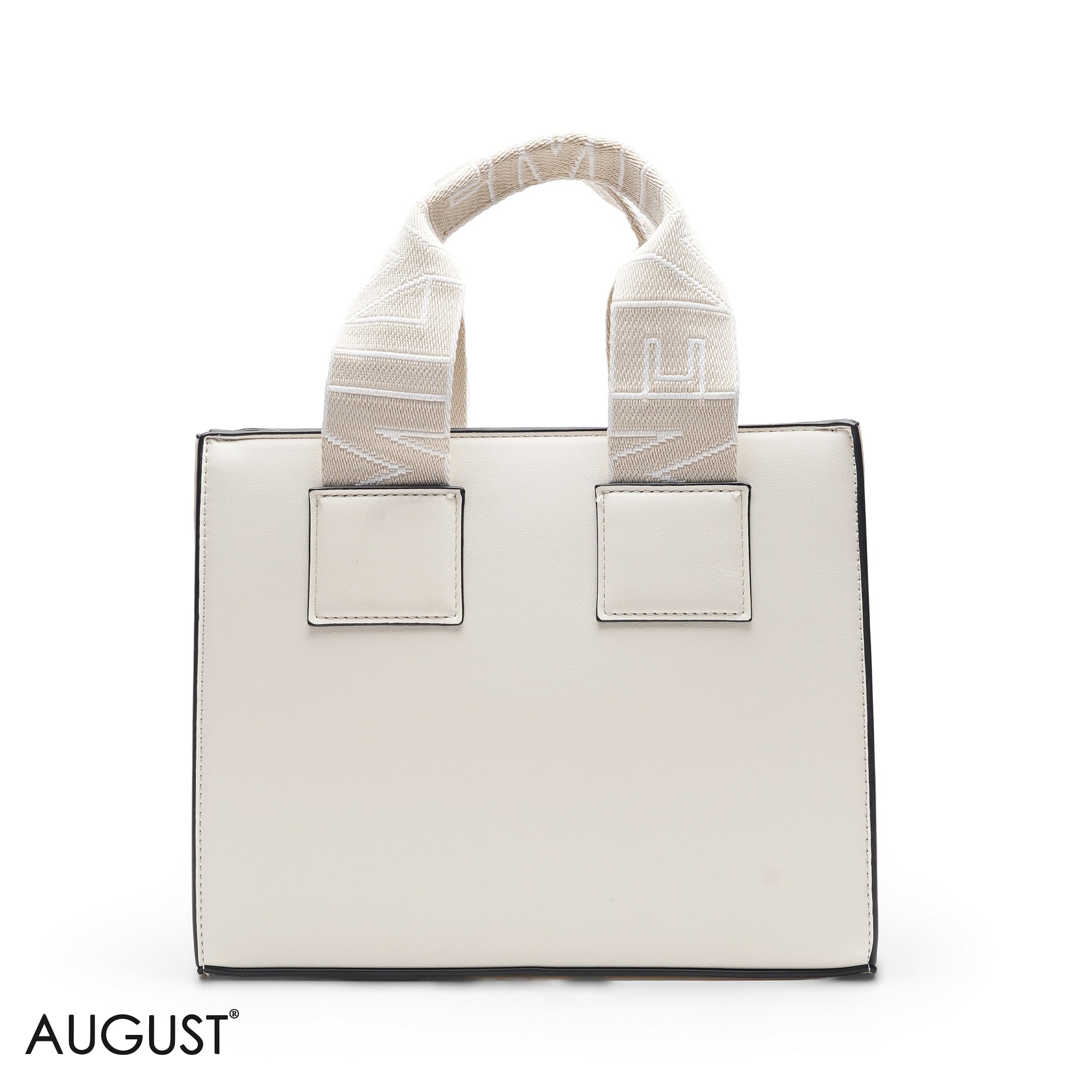 BEIGE TOTE BAG WITH SCARF HANDLE - MED
