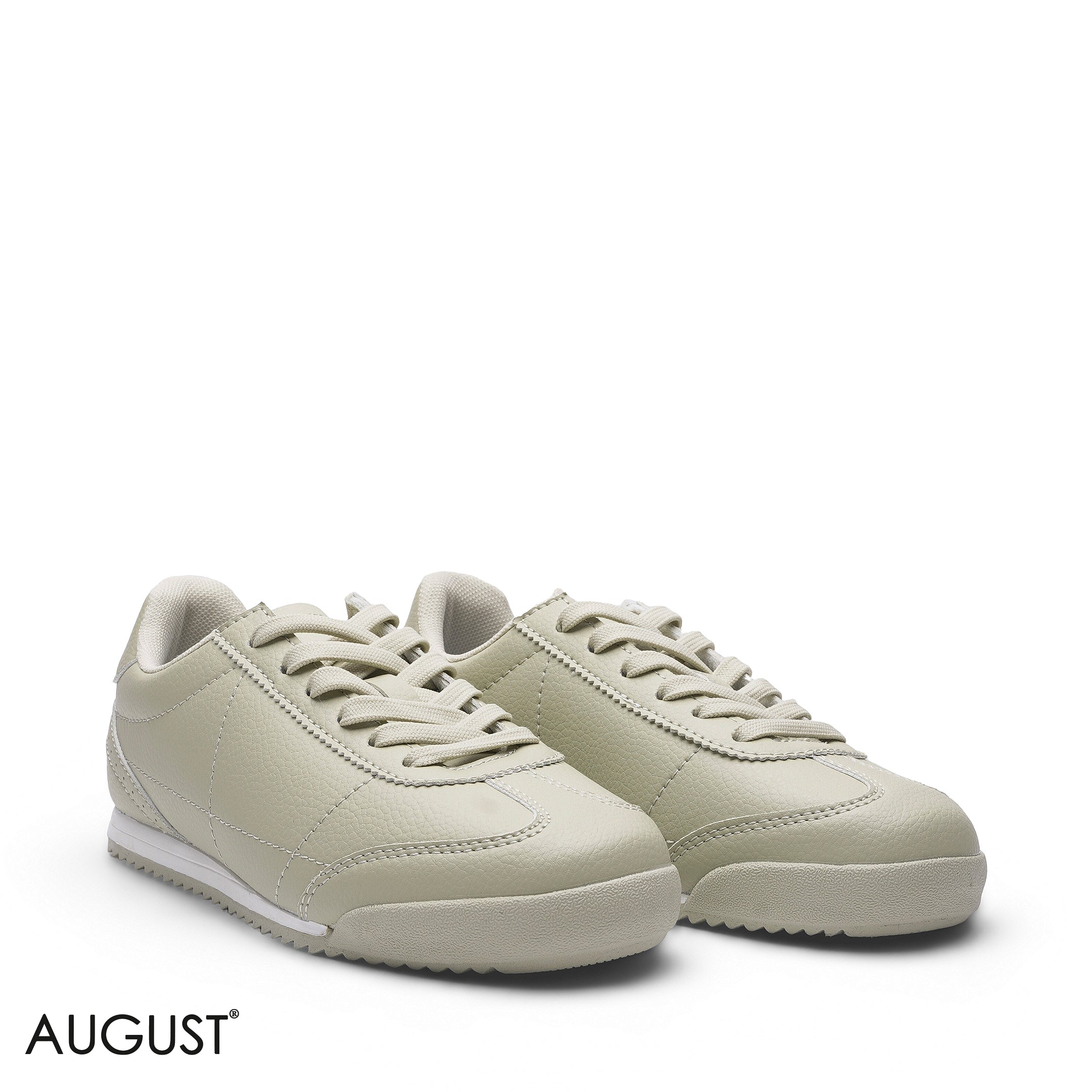 ELEGANT PASTEL GREEN GRAINED LEATHER SNEAKER