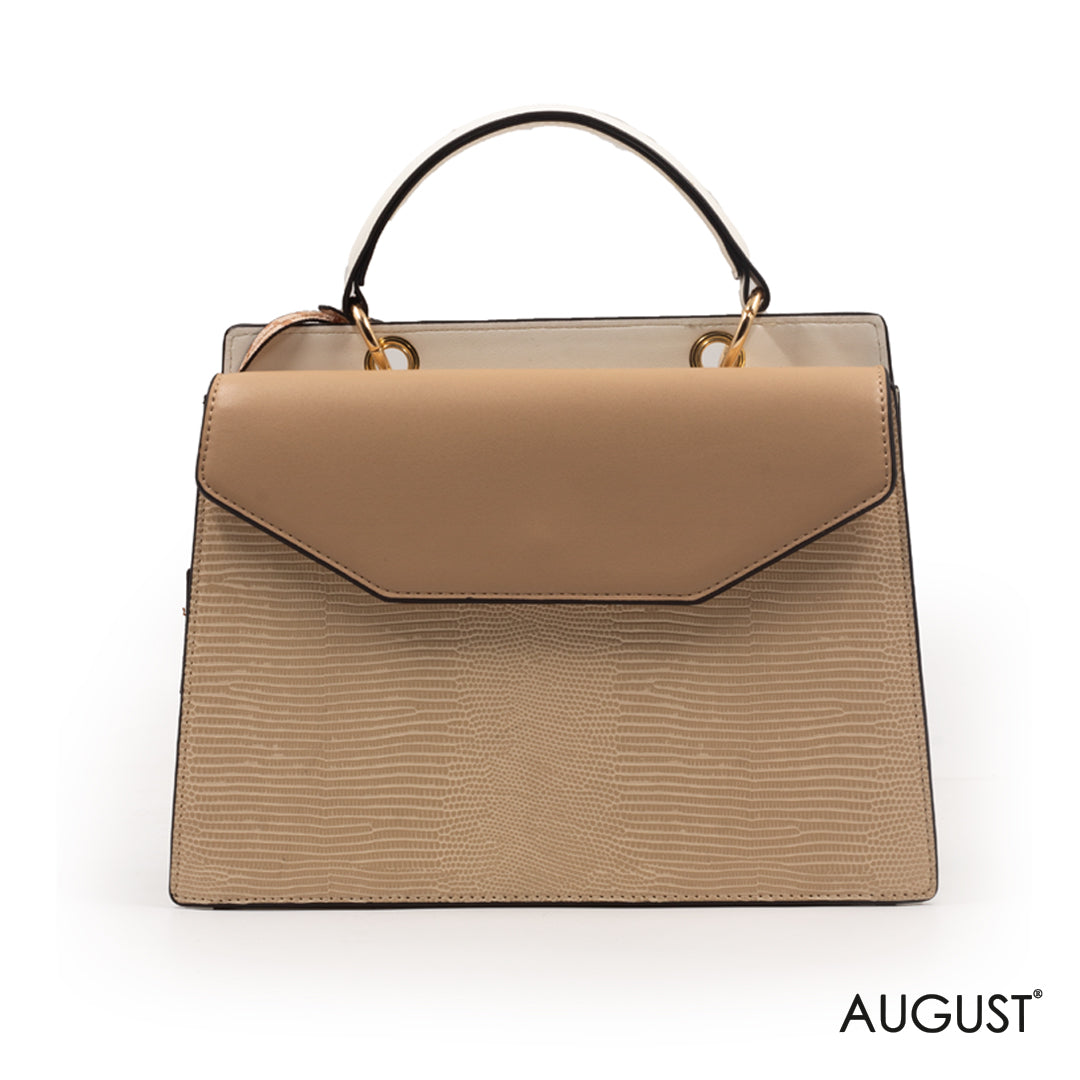 LEATHER BEIGE HAND BAG