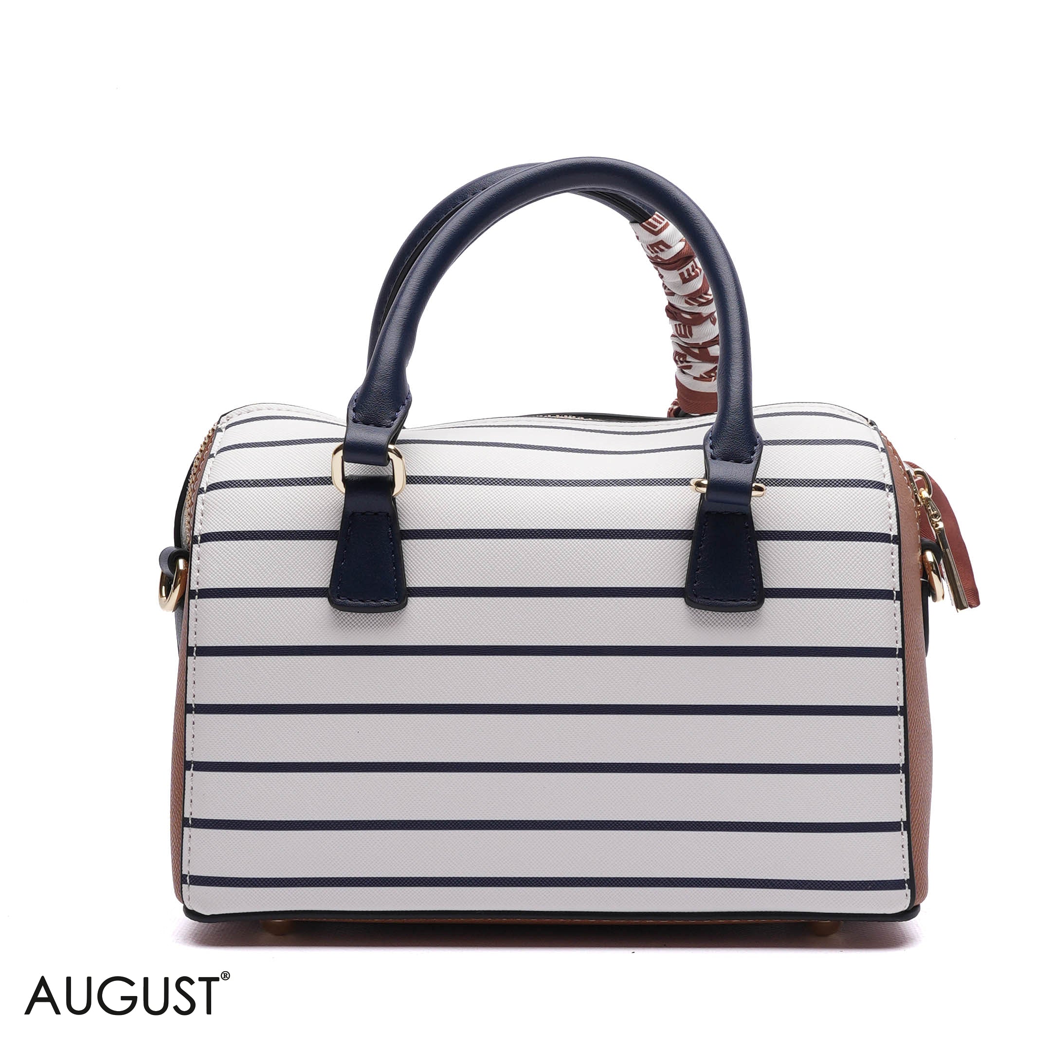 EMILY EMBOSSED LOGO BARREL BAG