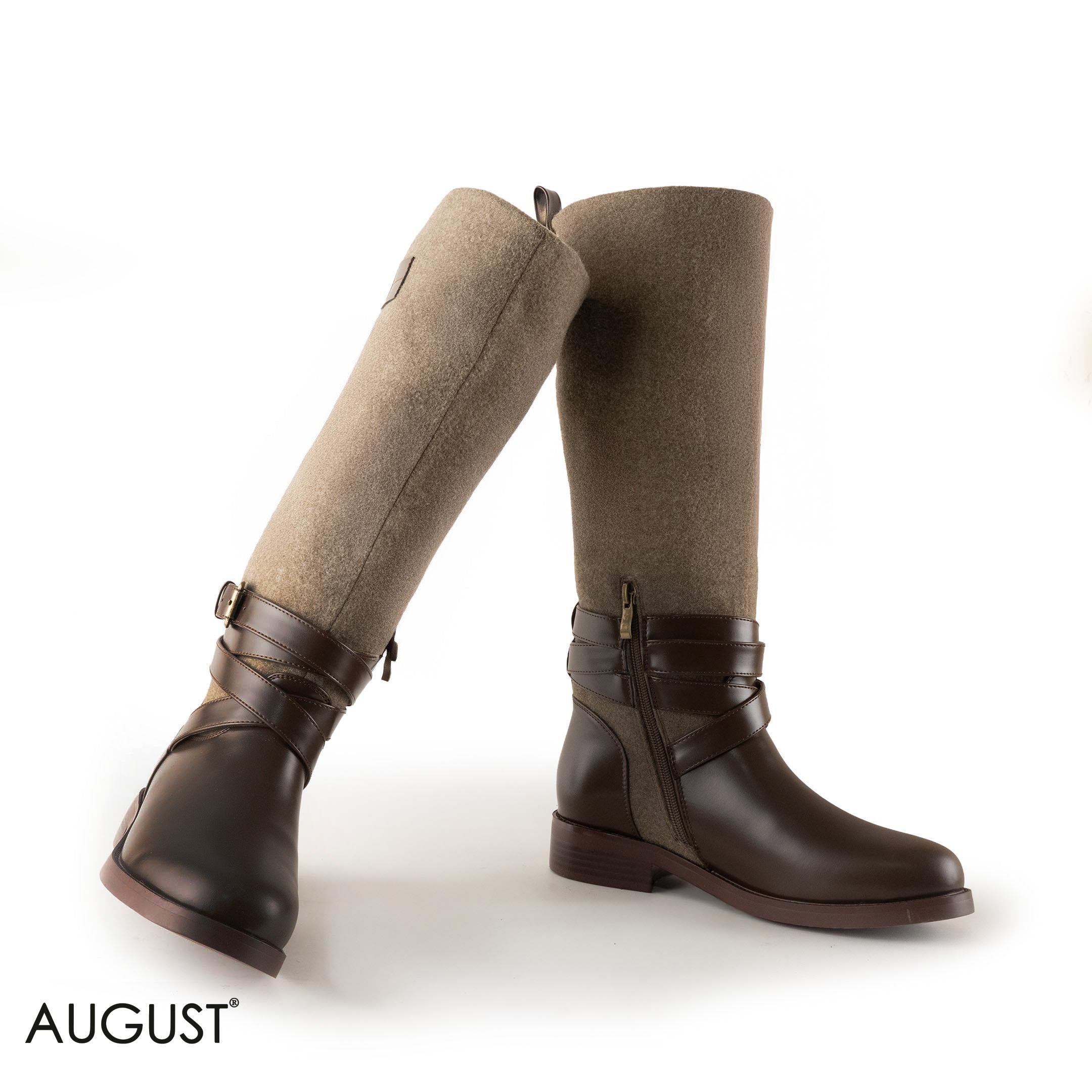 LEATHER LONG BOOT WITH TALL SHAFT IS A FABRIC