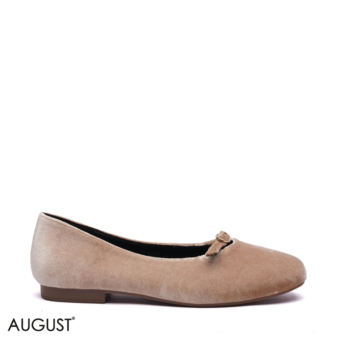 BUCKLED VELVET BALLET FLATS