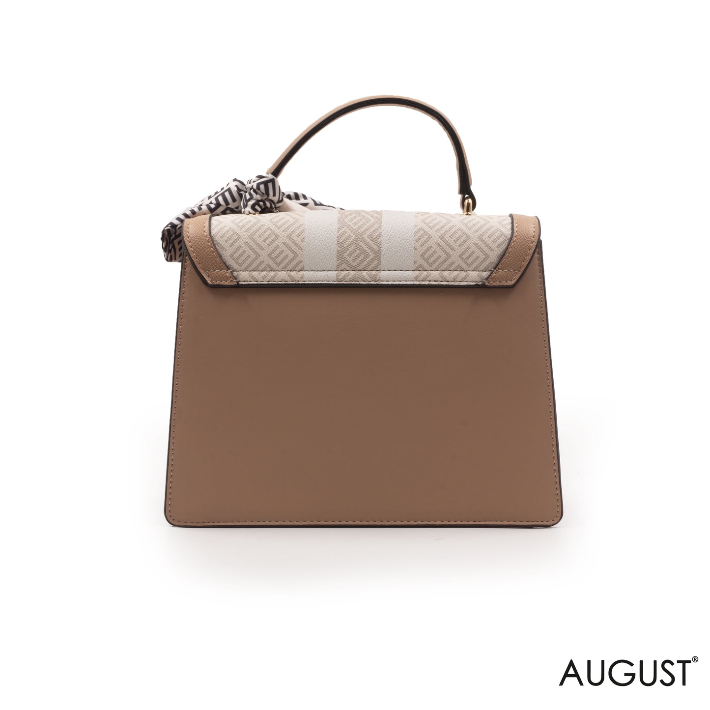 EMILY LORAN LEATHER HANDBAG WITH PATTERN,SCARF -MED