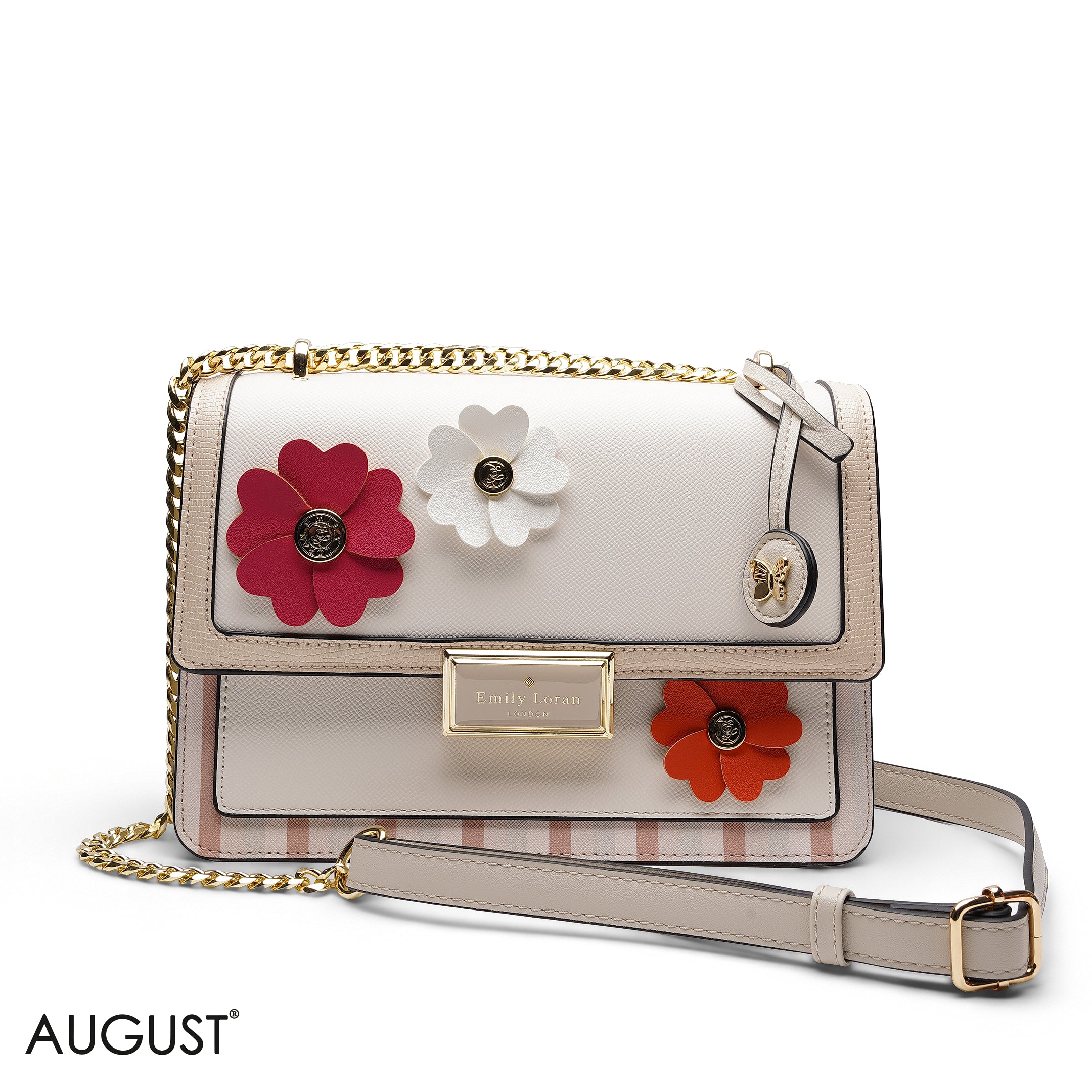 CHIC FLORAL EMBELLISHED
CROSSBODY FLAP BAG