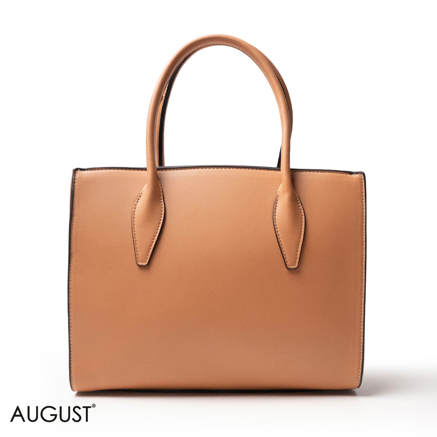 LIGHT COLORS SMOOTH LEATHER HANDBAG WITH ACCESSORIES - LARGE