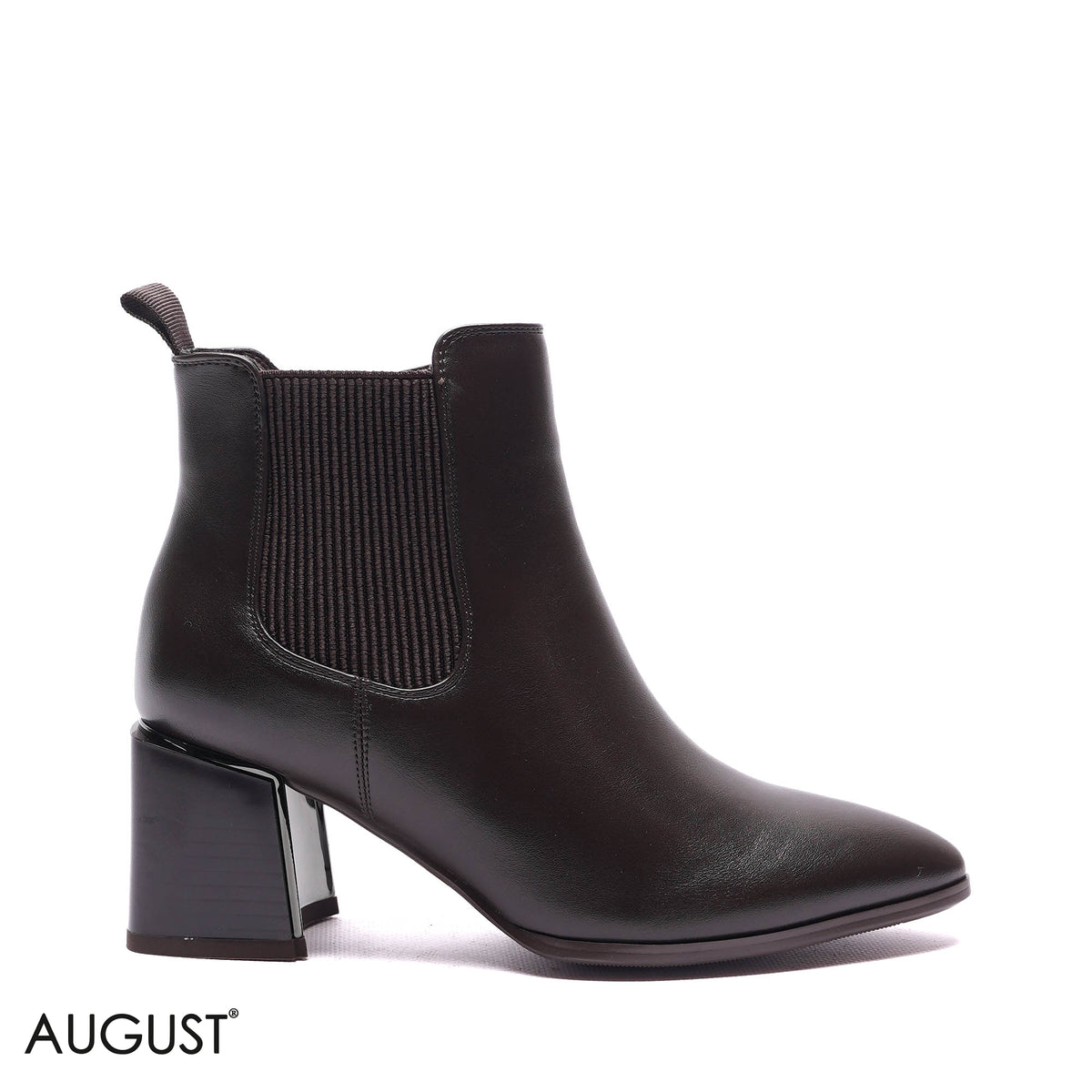 GORE-PANEL POINTED BLOCK HEEL BOOTS