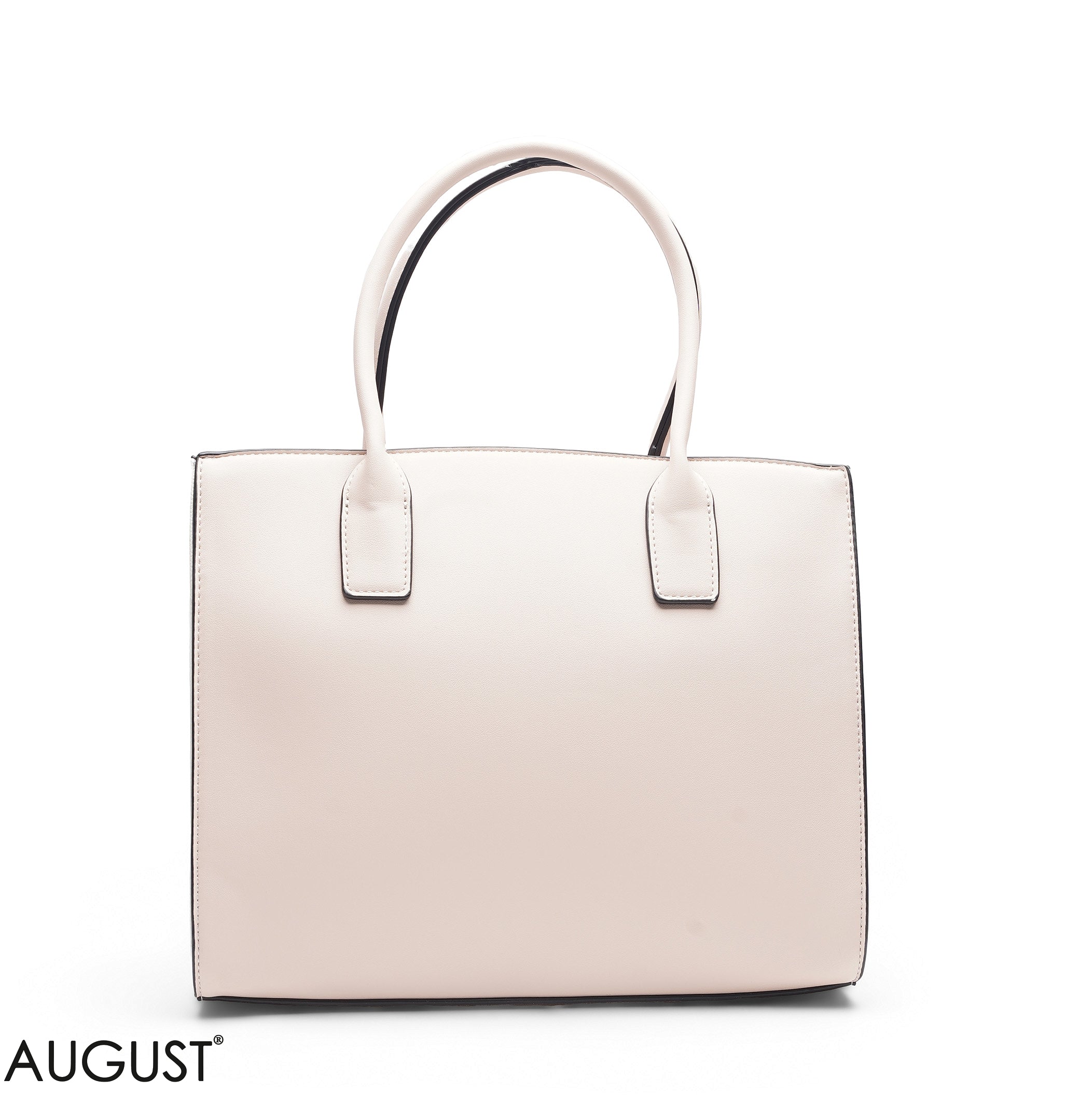 WHITE FLORAL TOTE WITH WHITE POUCH