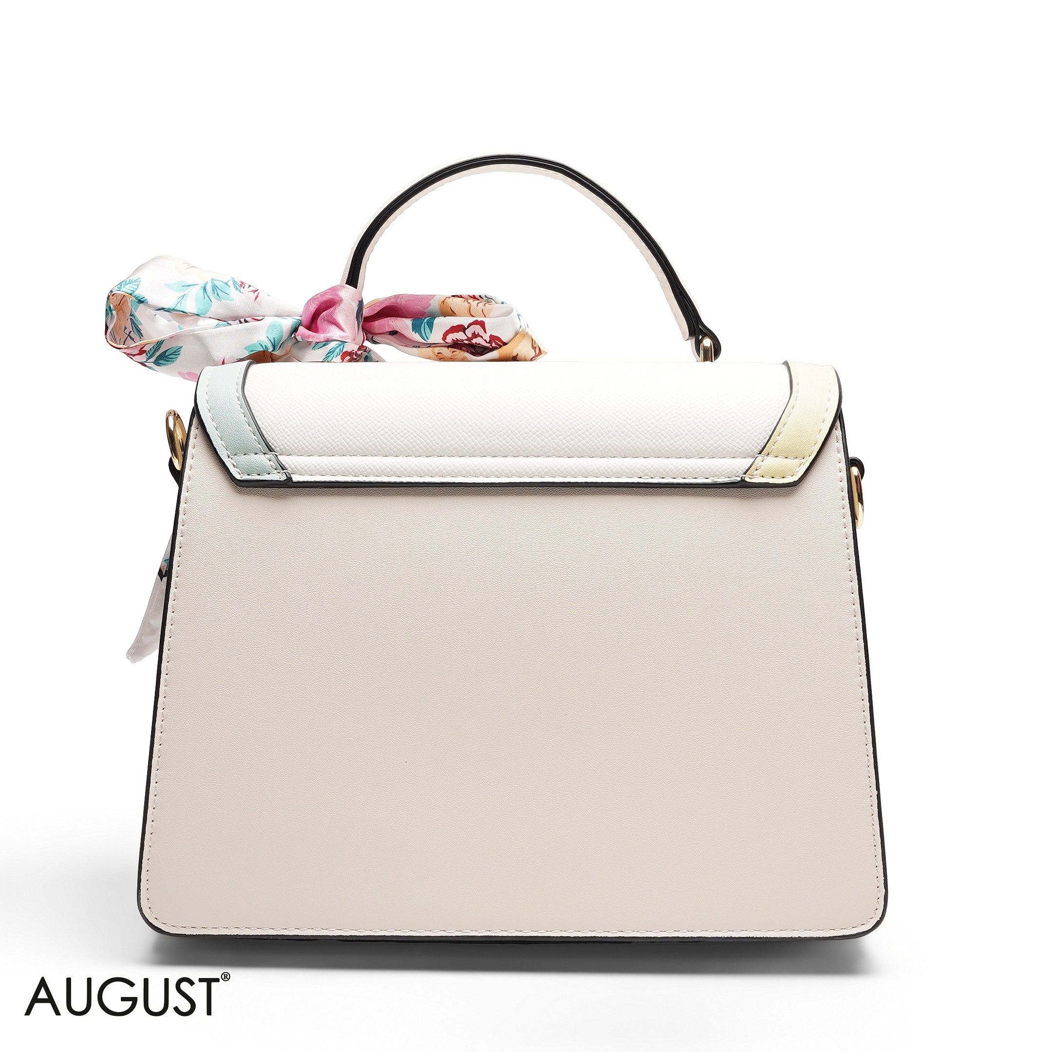STRUCTURED TOP HANDLE BAG WITH SCARF