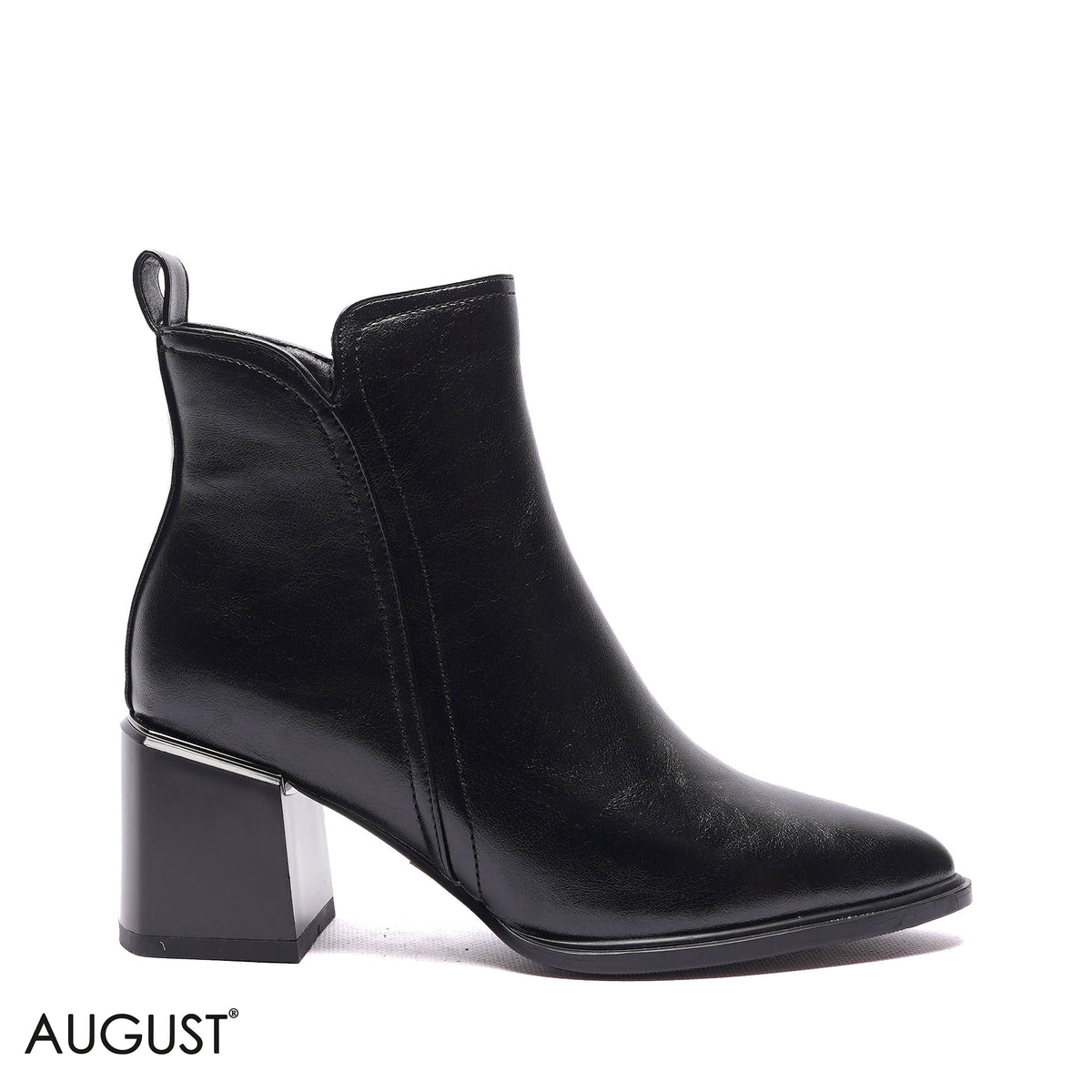 SIDE-ZIP BLOCK HEEL BOOTS