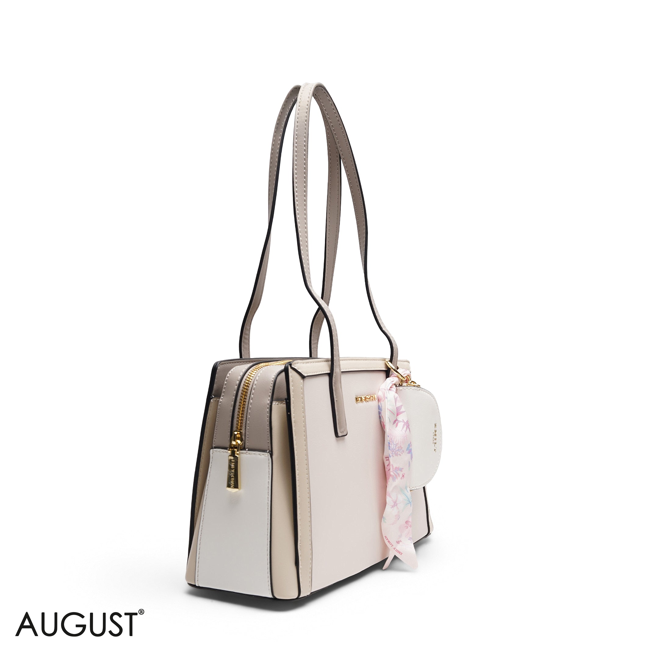 STRUCTURED TOTE BAG WITH COIN PURSE & SCARF
