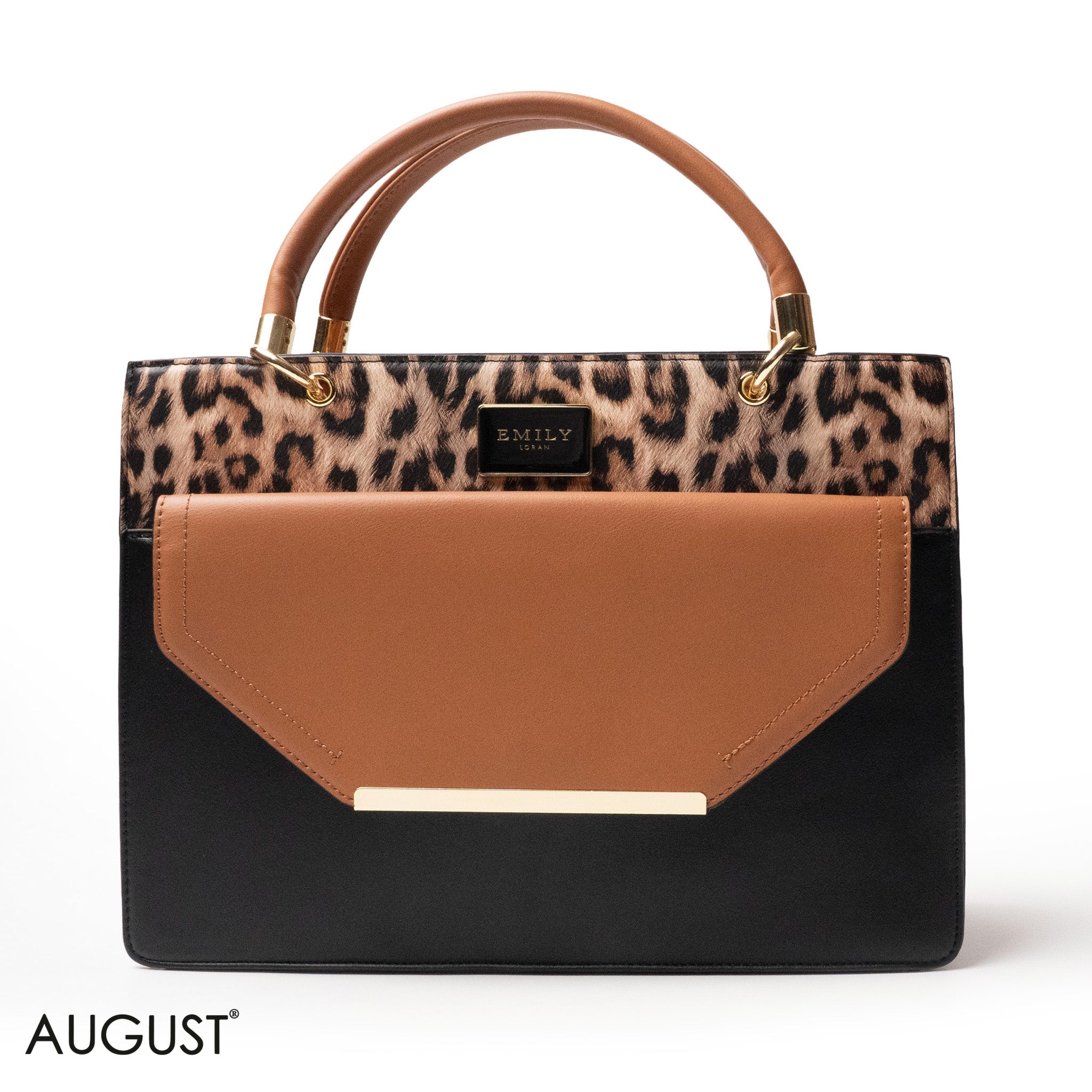 TIGER LEATHER HANDBAG WITH FLAP - LARGE