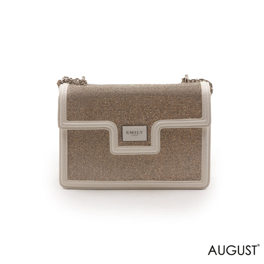 EVENING SHINY WHITE SHOULDER BAG-MED