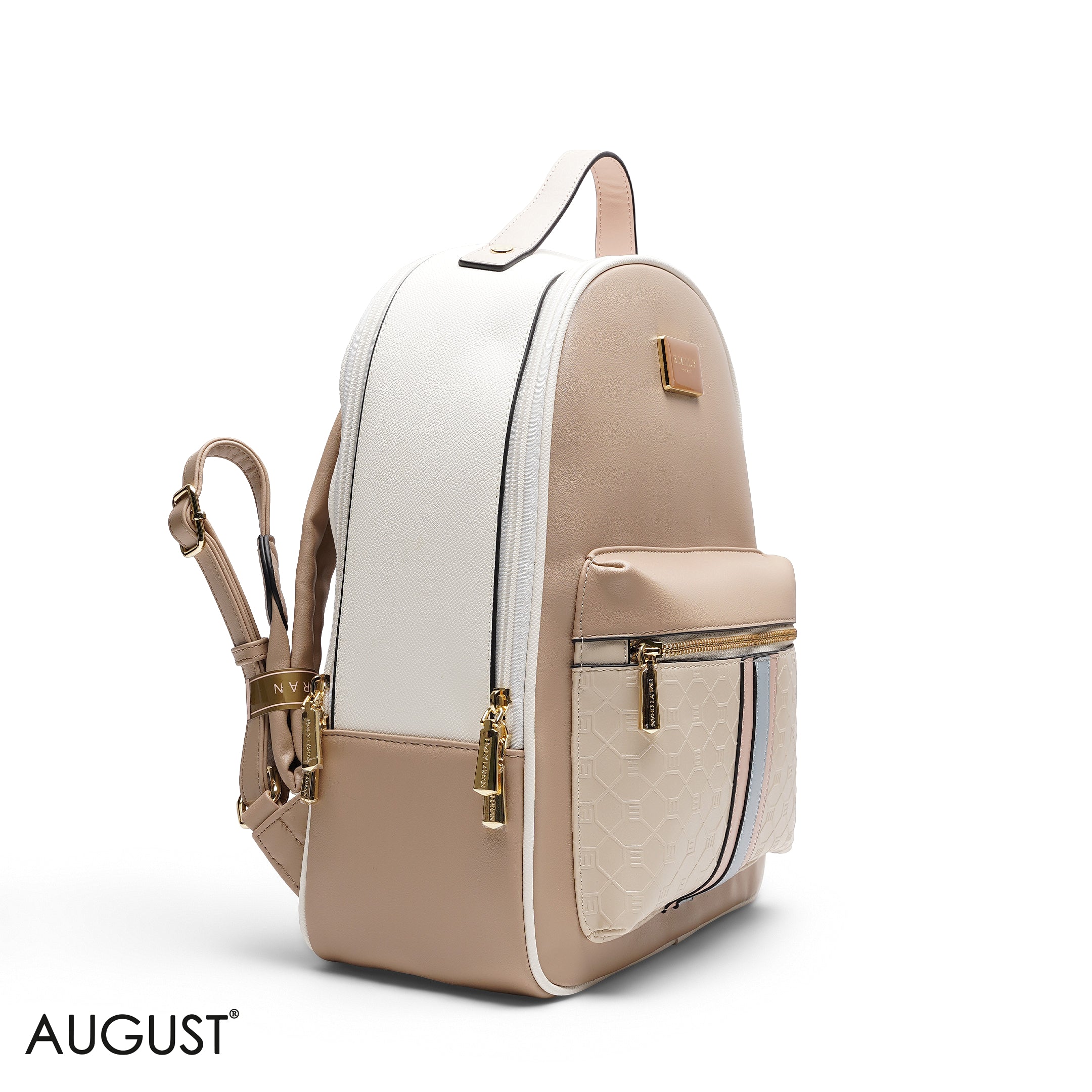 EMBOSSED PANELLED BACKPACK