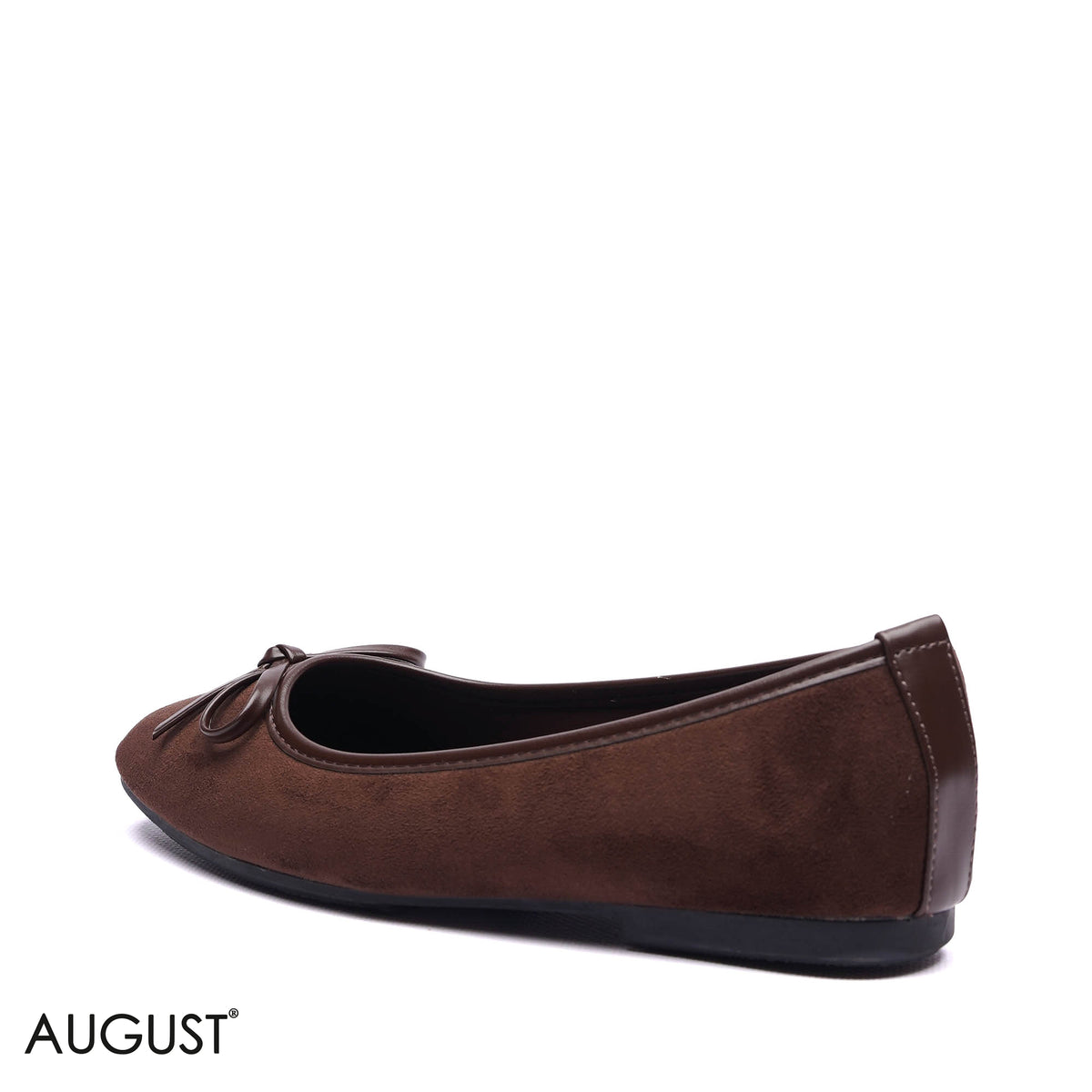 BOW DETAIL SUEDE BALLET FLATS