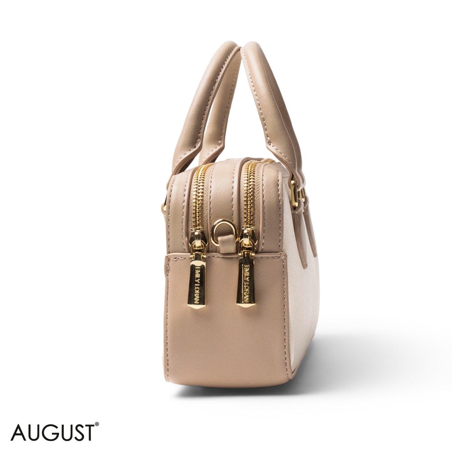 LEATHER HANDBAG WITH MINI WALLET WHITE -SMALL