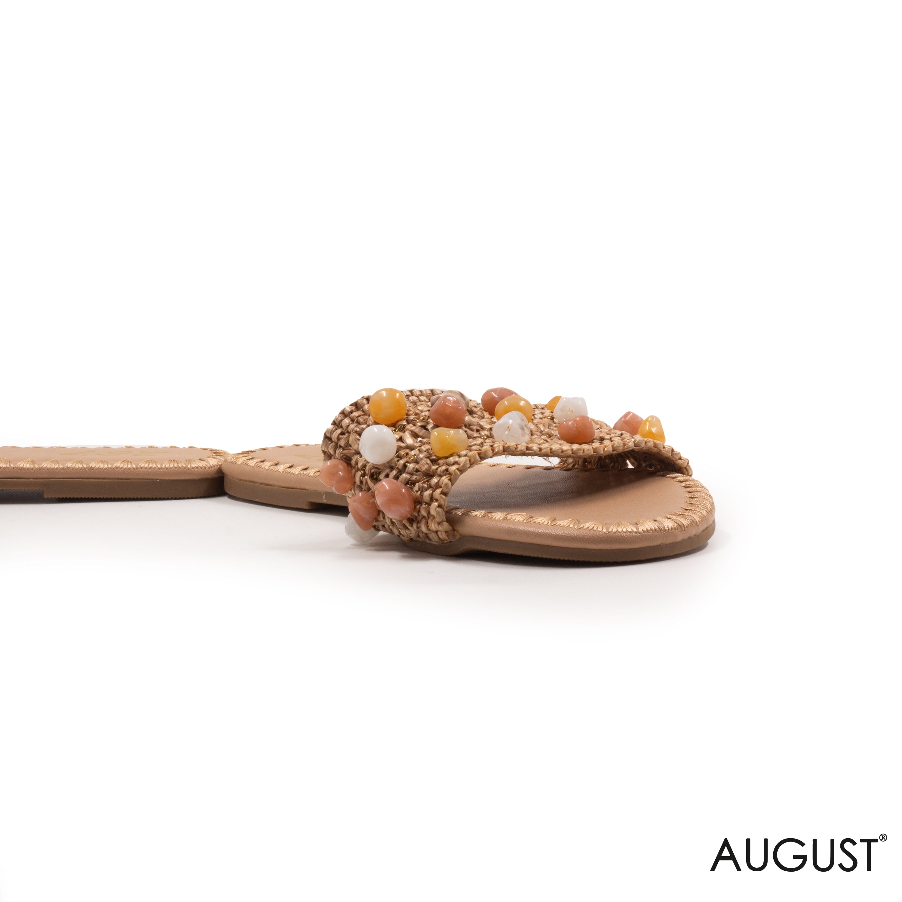 WOVEN STRAPS FLAT SLIPPER WITH DETAILS SHELLS