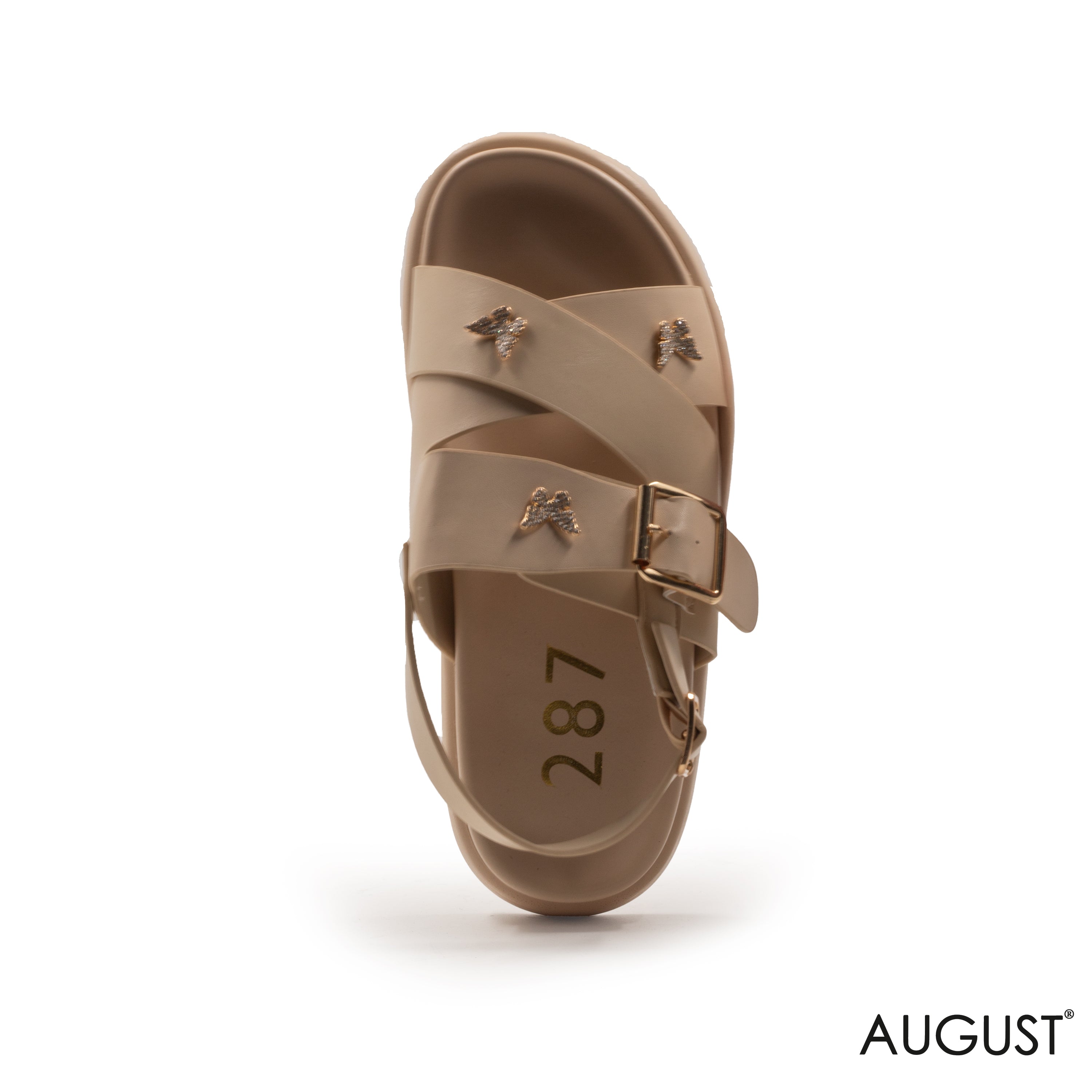 LEATHER THICK SANDALS WITH DETAILS BUTTERFLIES