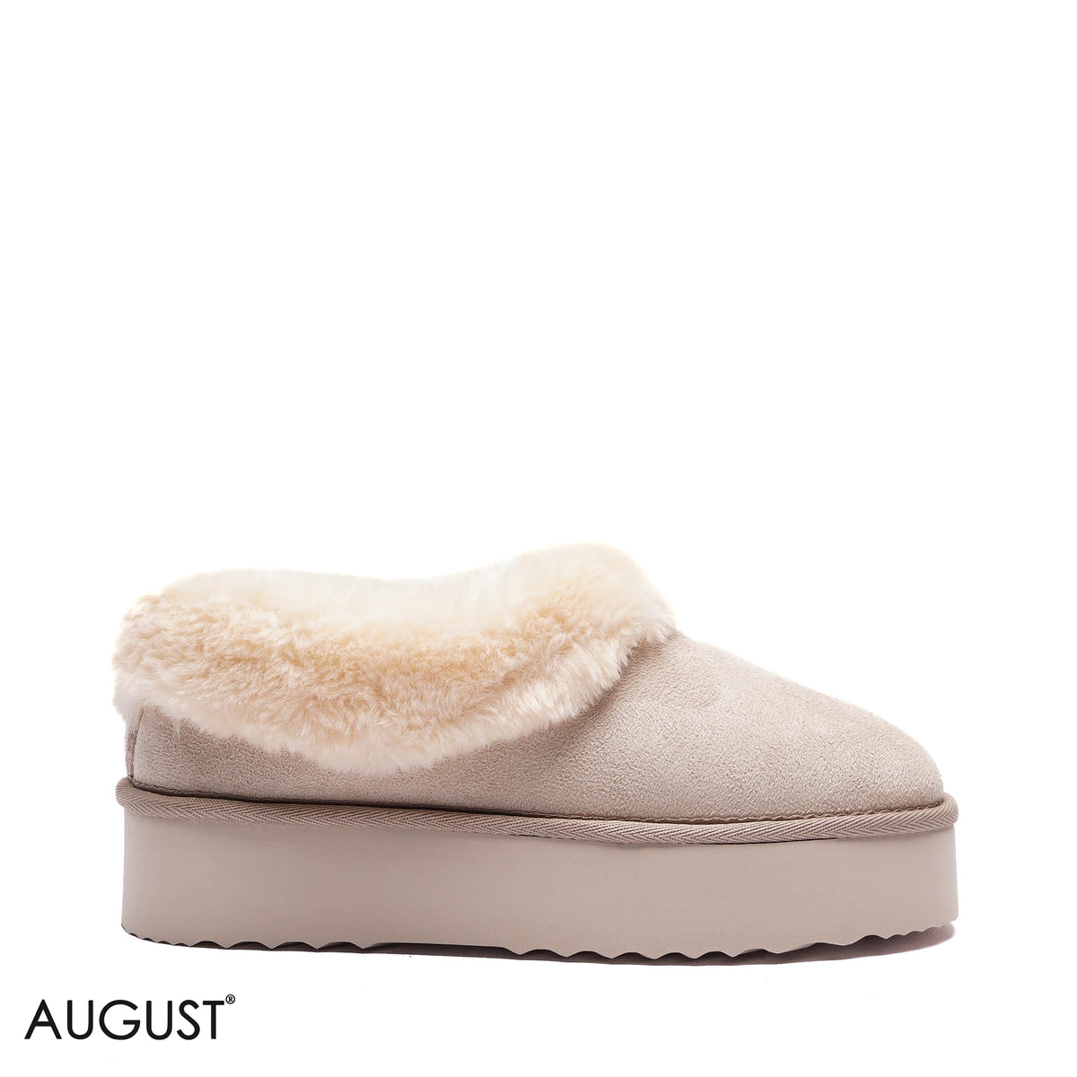 PLATFORM FAUX-FUR SUEDE ANKLE BOOTS