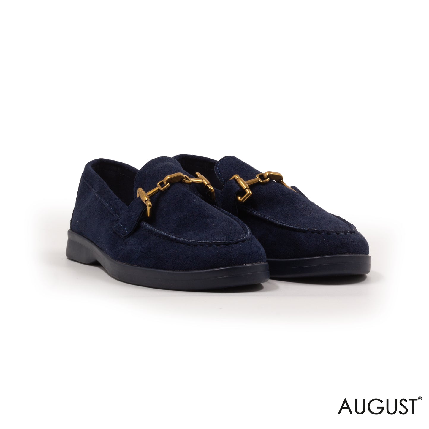 SPLIT CHAMOIS LOAFERS WITH BUCKLE