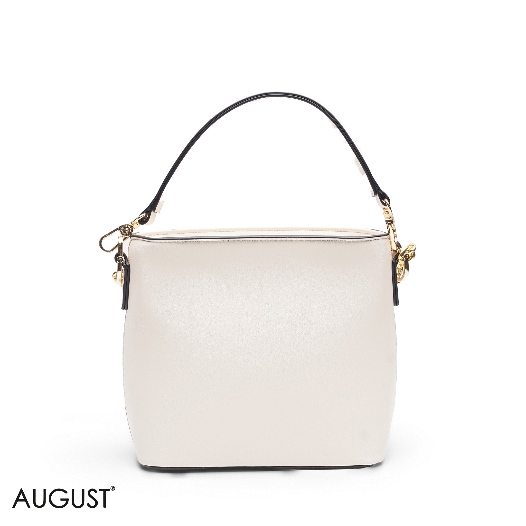 WHITE FLORAL TOTE WITH GOLD CHAIN & STRAP
