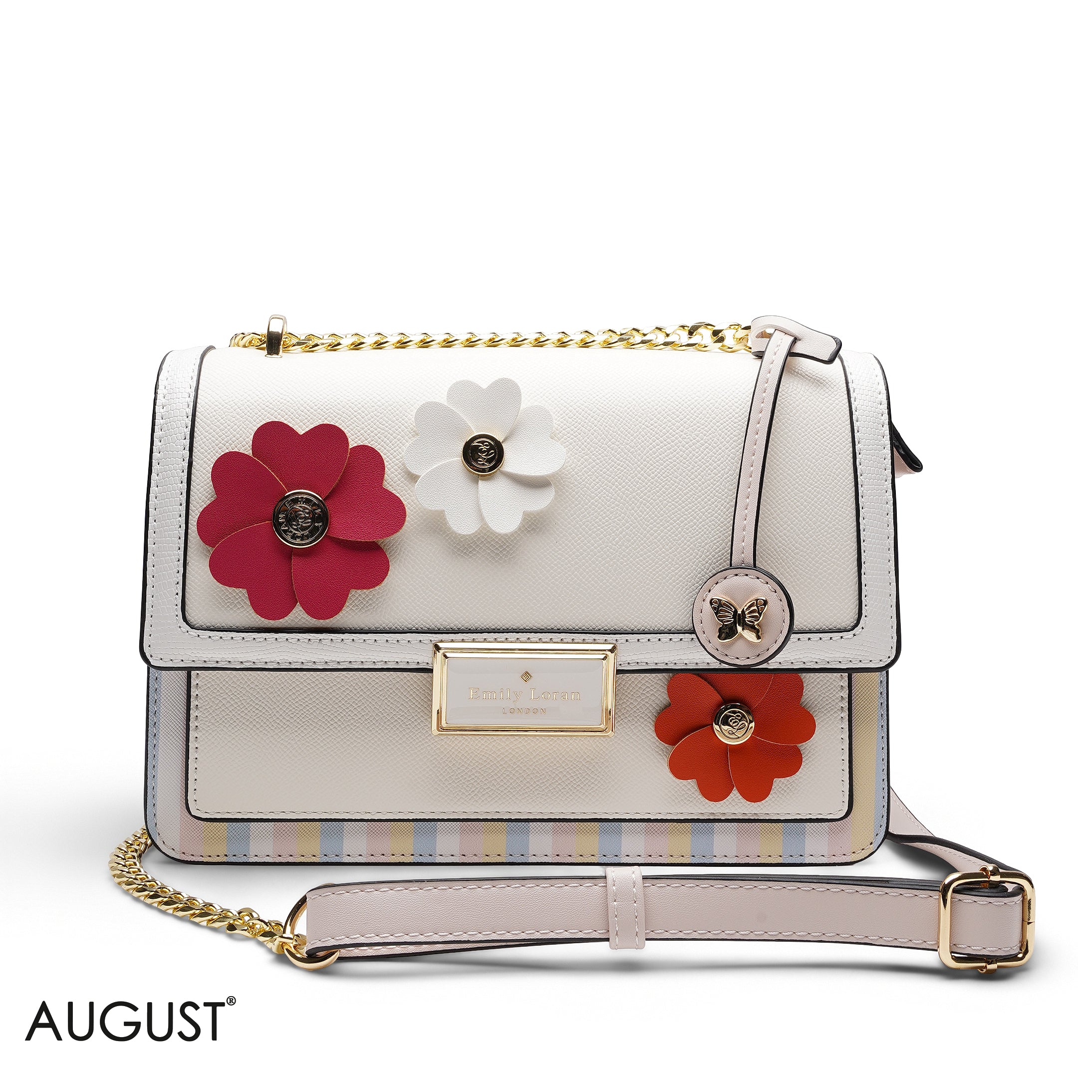 CHIC FLORAL EMBELLISHED
CROSSBODY FLAP BAG