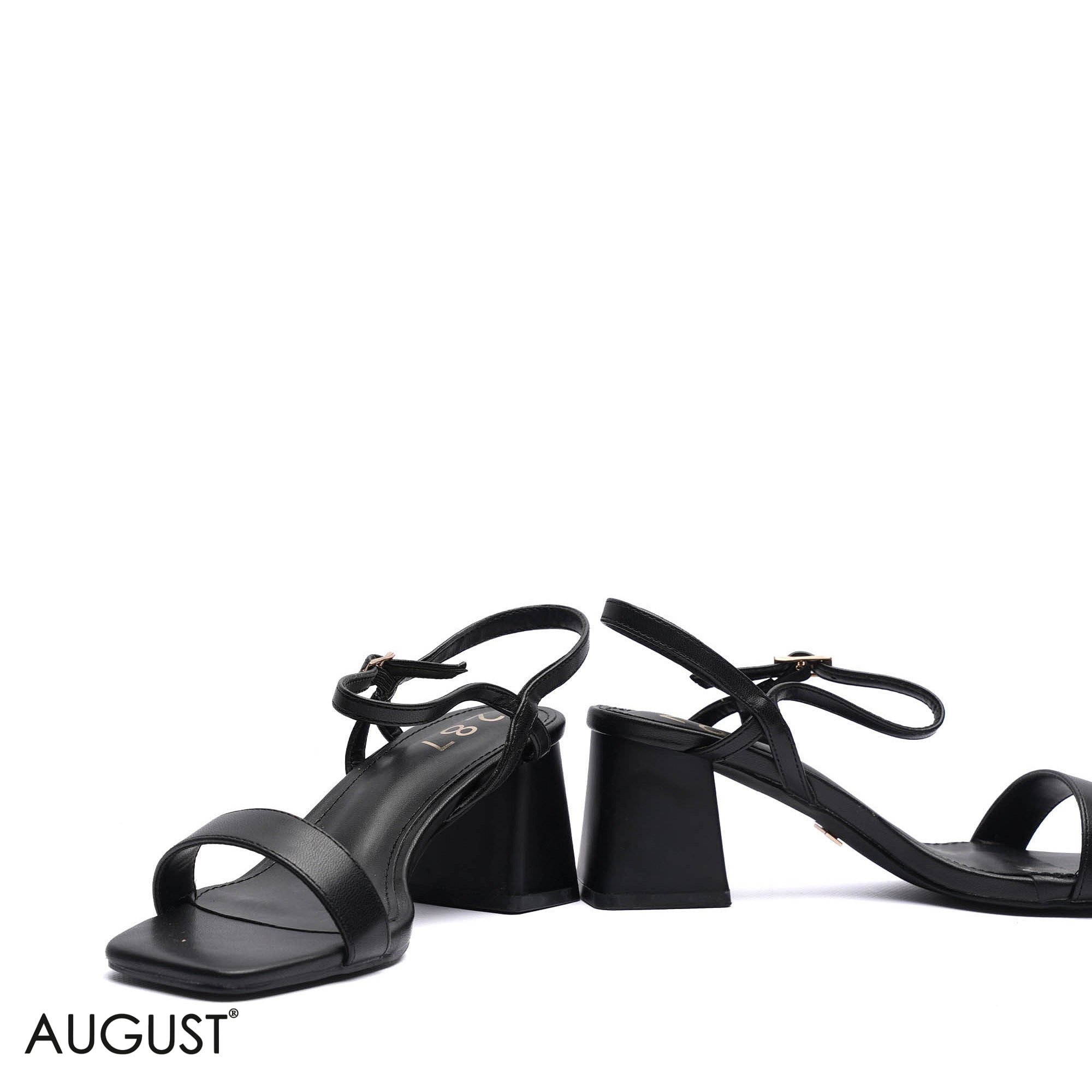 MINIMALIST BLOCK HEEL STRAPPY SANDALS